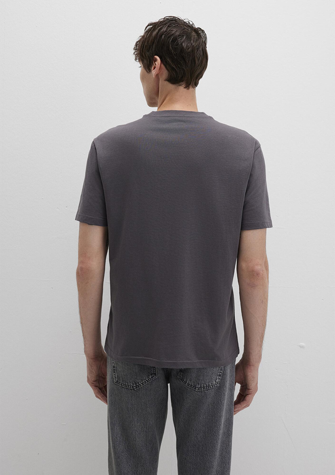 Mavi Mavi Logo Baskılı Antrasit T-Shirt Loose Fit / Bol Rahat Kesim 0611711-70088