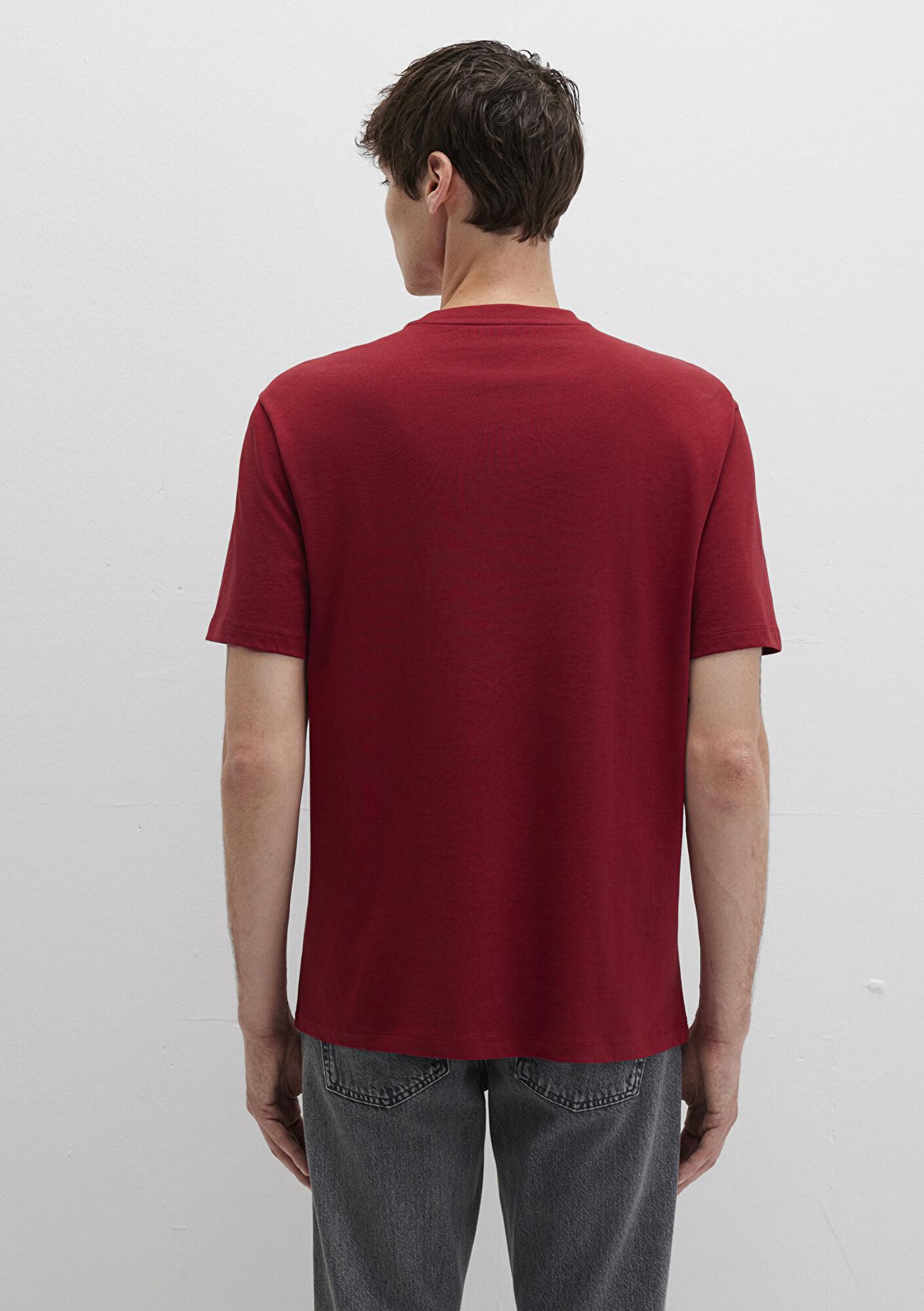 Mavi Kırmızı Basic Tişört Loose Fit / Bol Rahat Kesim 066249-89065