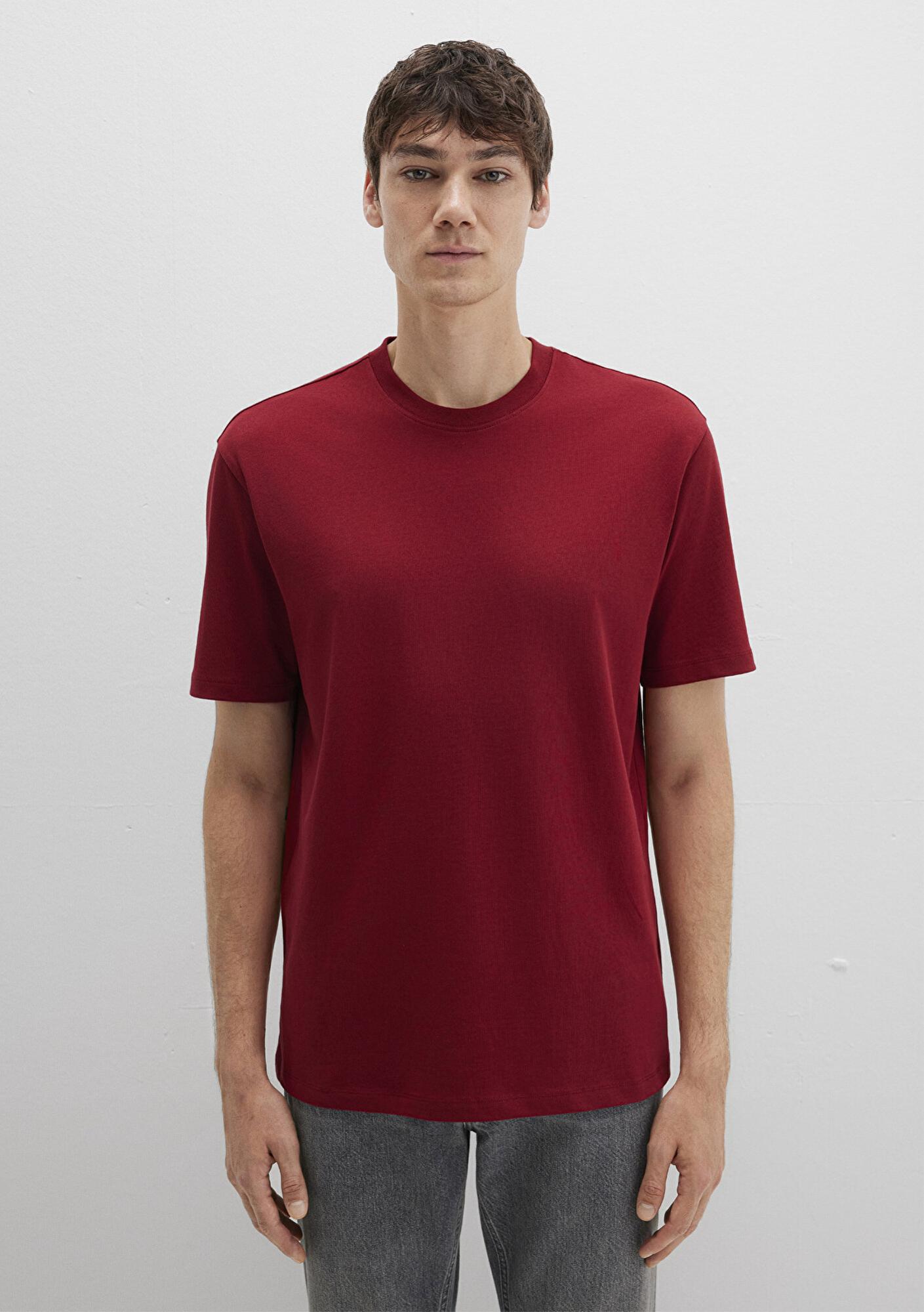 Mavi Kırmızı Basic Tişört Loose Fit / Bol Rahat Kesim 066249-89065