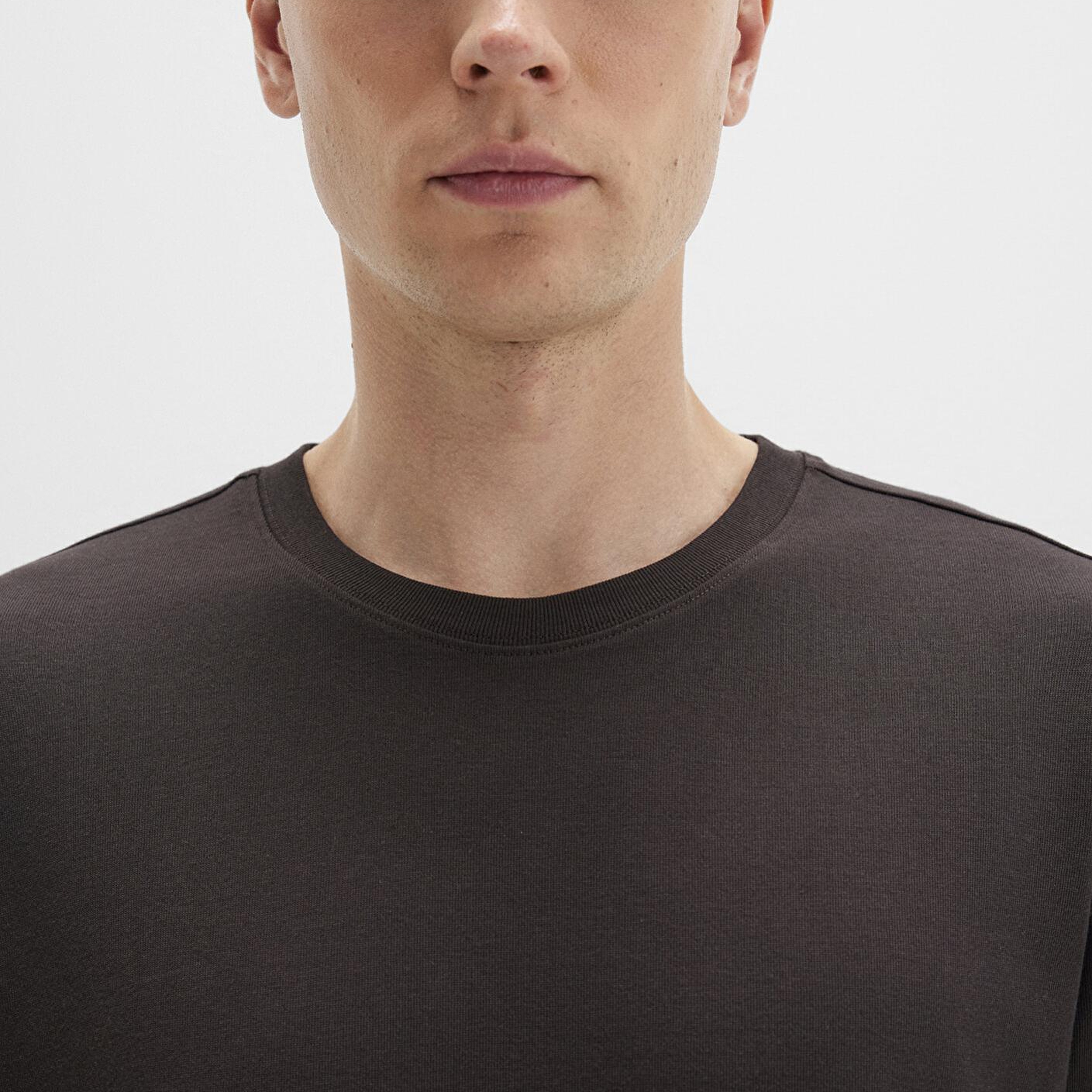 Mavi Bisiklet Yaka Kahverengi Basic Tişört Loose Fit / Bol Rahat Kesim 0611596-70219