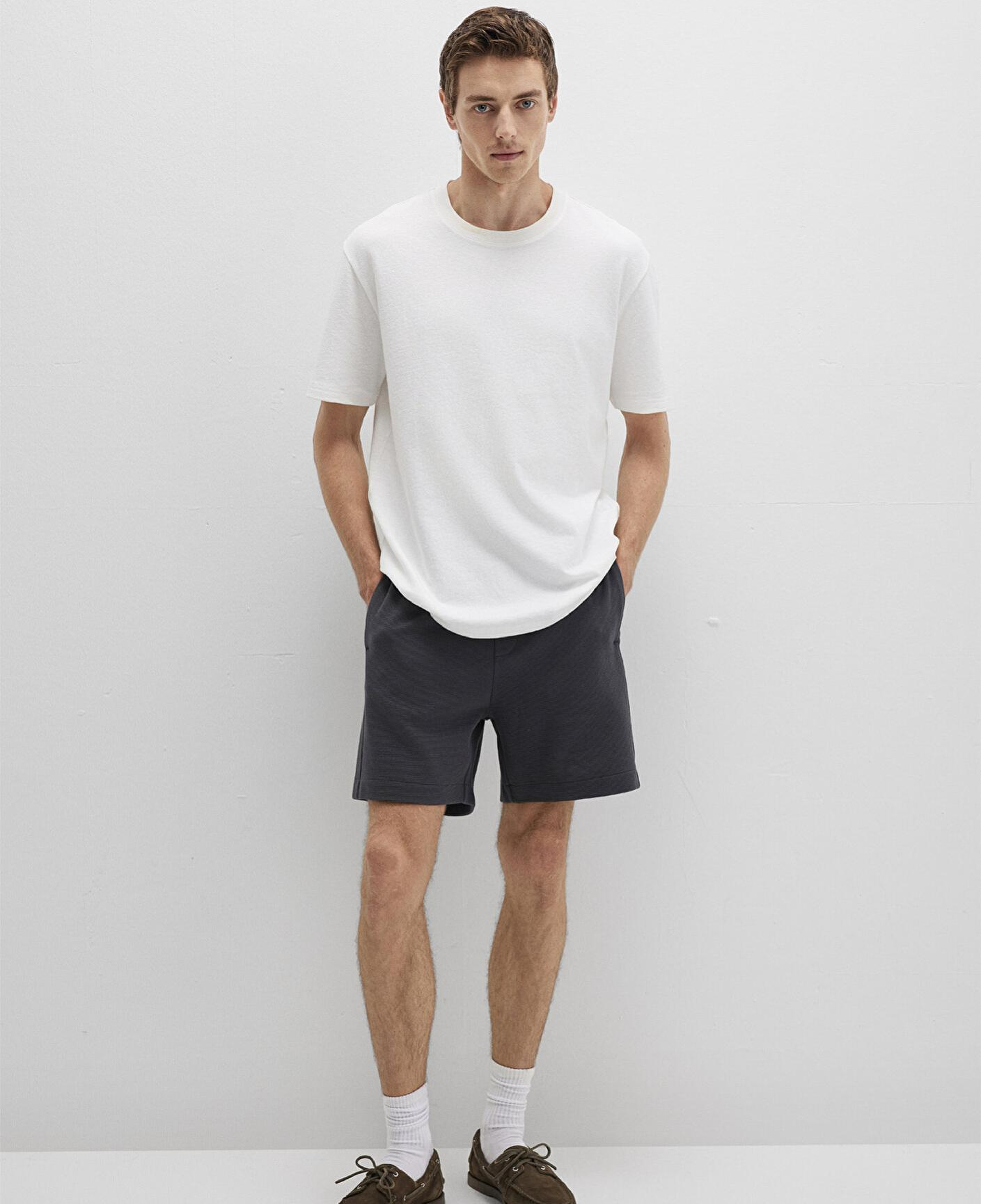 Mavi Beyaz Basic Tişört Loose Fit / Bol Rahat Kesim 0612823-70057