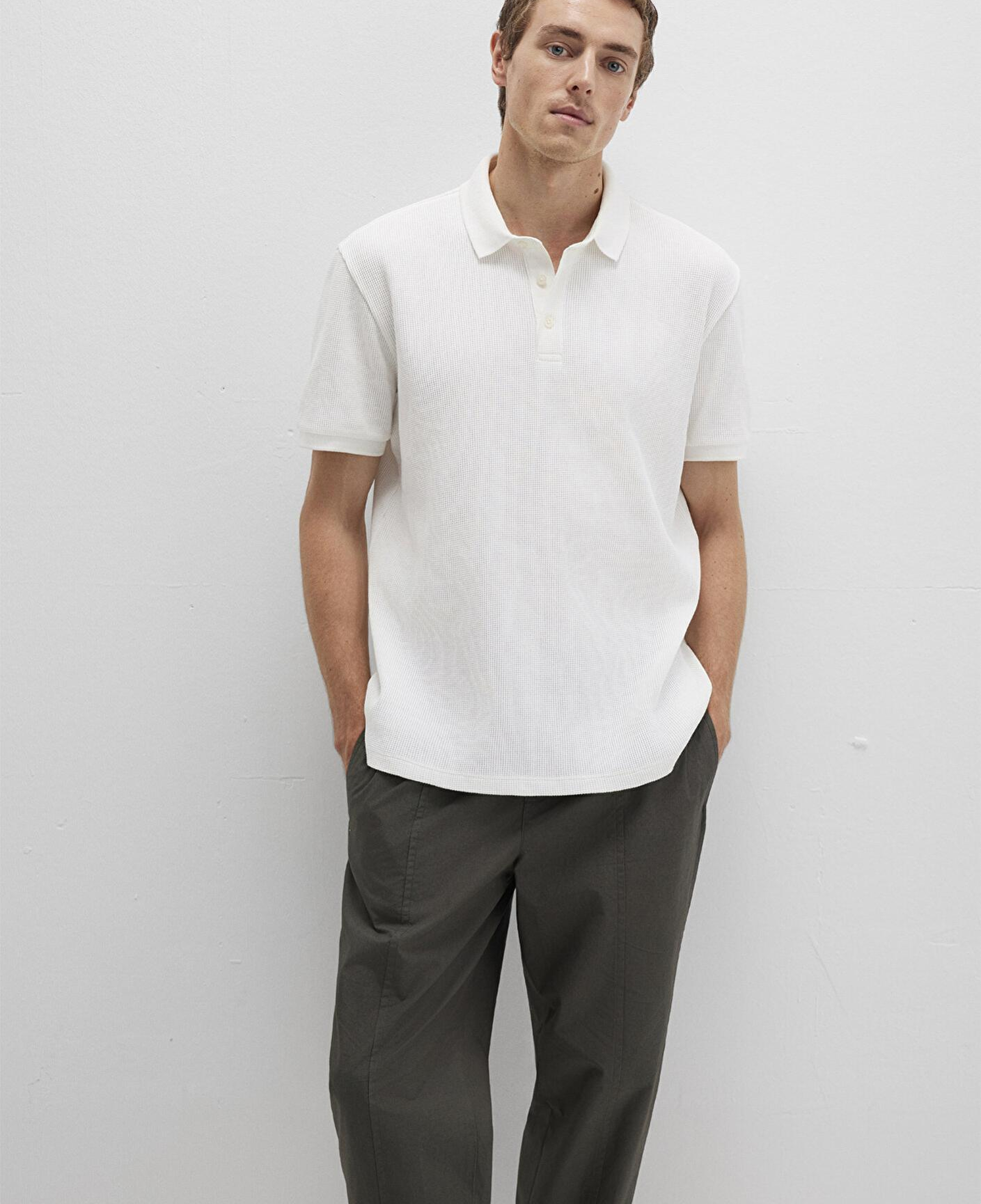 Mavi Dokulu Beyaz Polo Tişört Regular Fit / Normal Kesim 0612824-70057