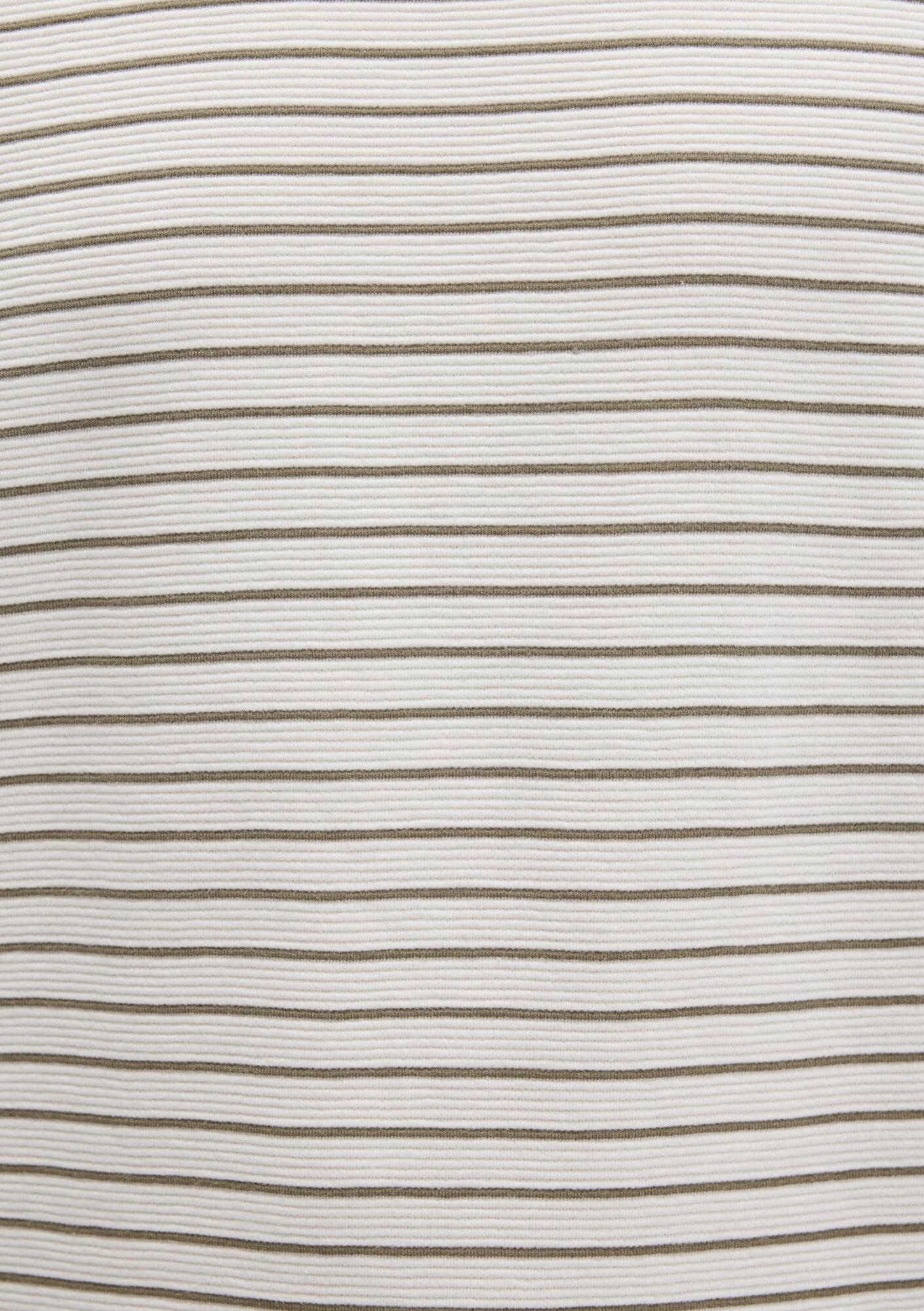 Mavi Kahverengi Çizgili Ekru Tişört Loose Fit / Bol Rahat Kesim 0612831-71816