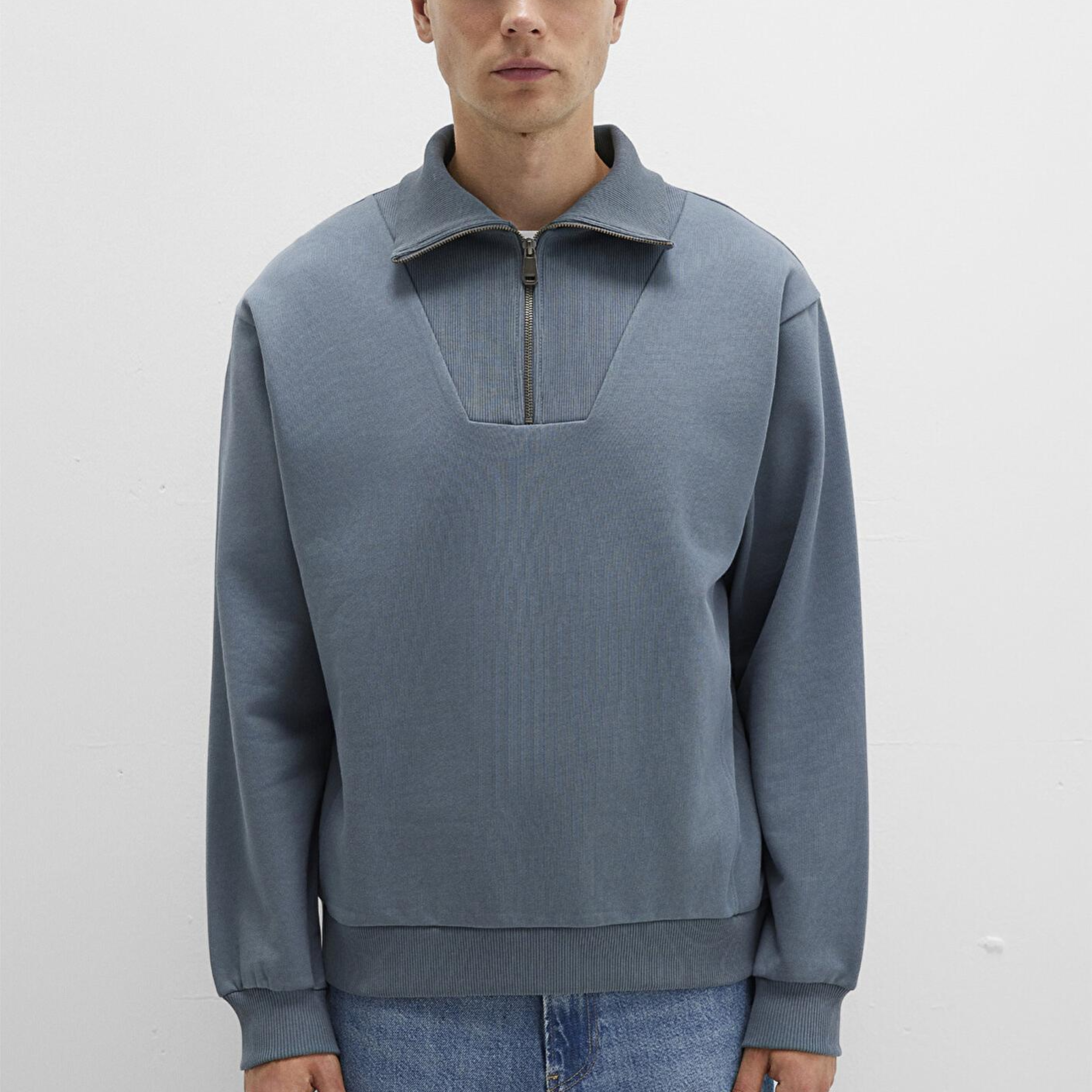 Mavi Yarı Fermuarlı Polo Yaka Yeşil Sweatshirt 0S10368-80889