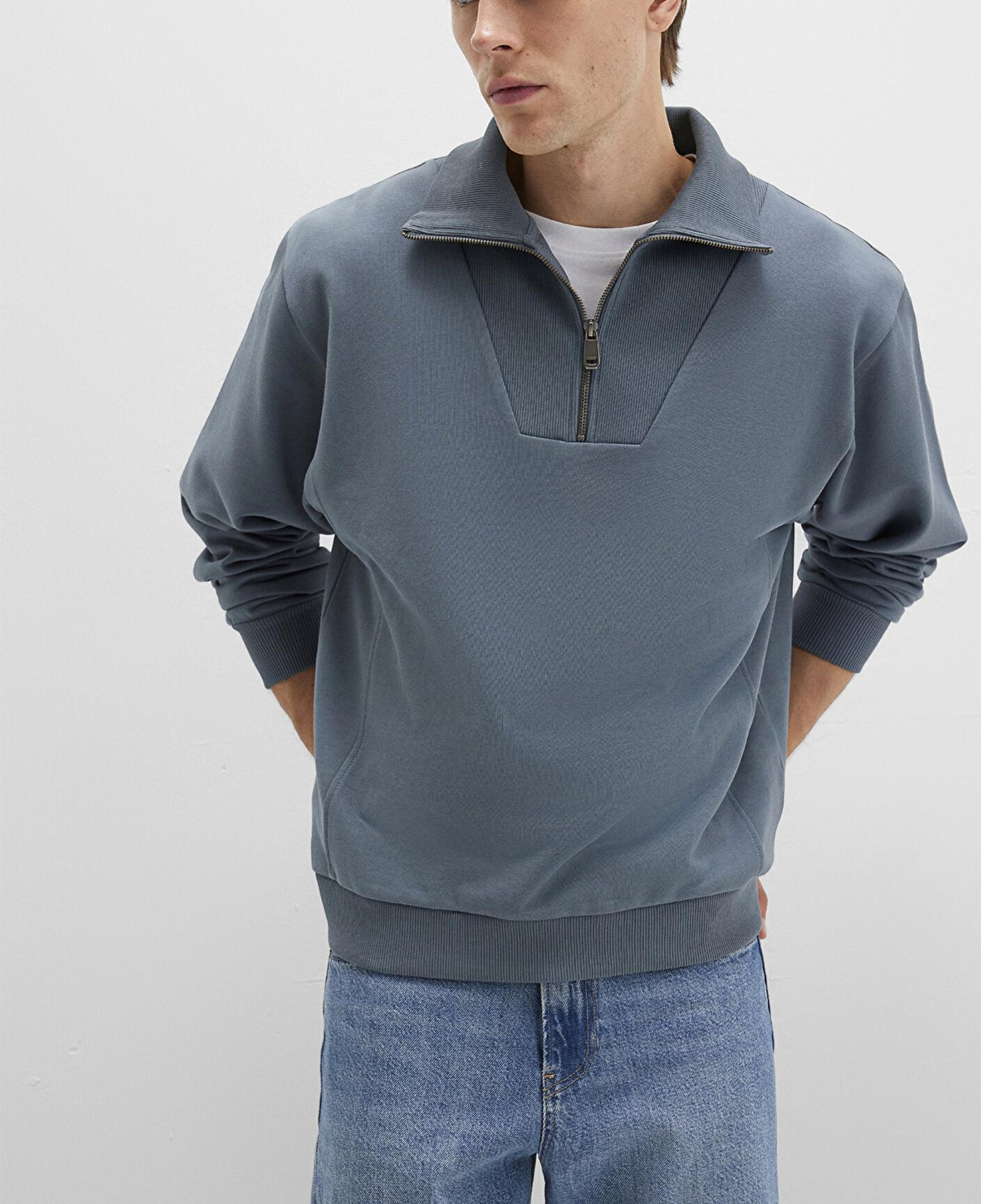 Mavi Yarı Fermuarlı Polo Yaka Yeşil Sweatshirt 0S10368-80889