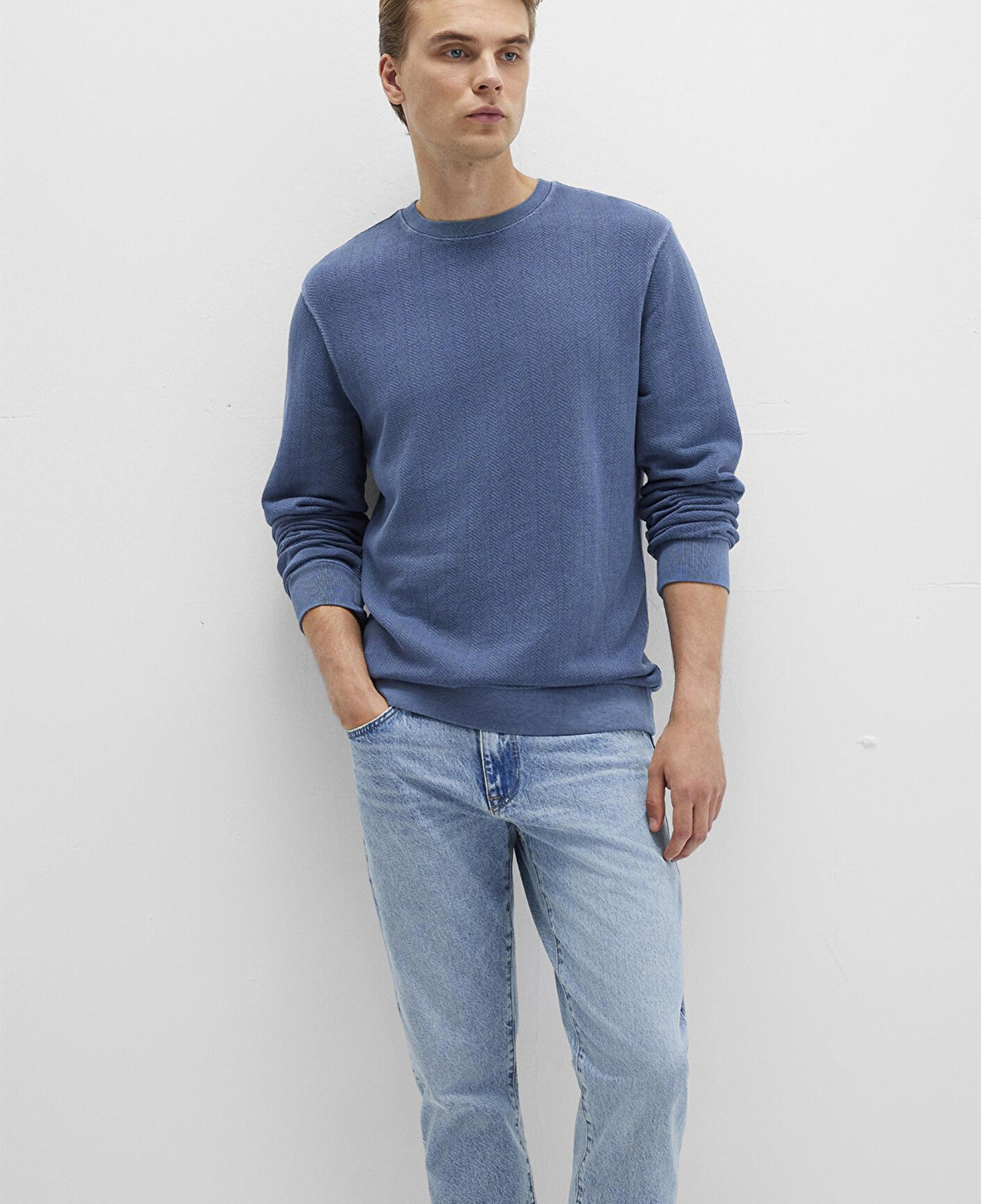 Mavi Bisiklet Yaka Mavi Sweatshirt 0S10369-70497