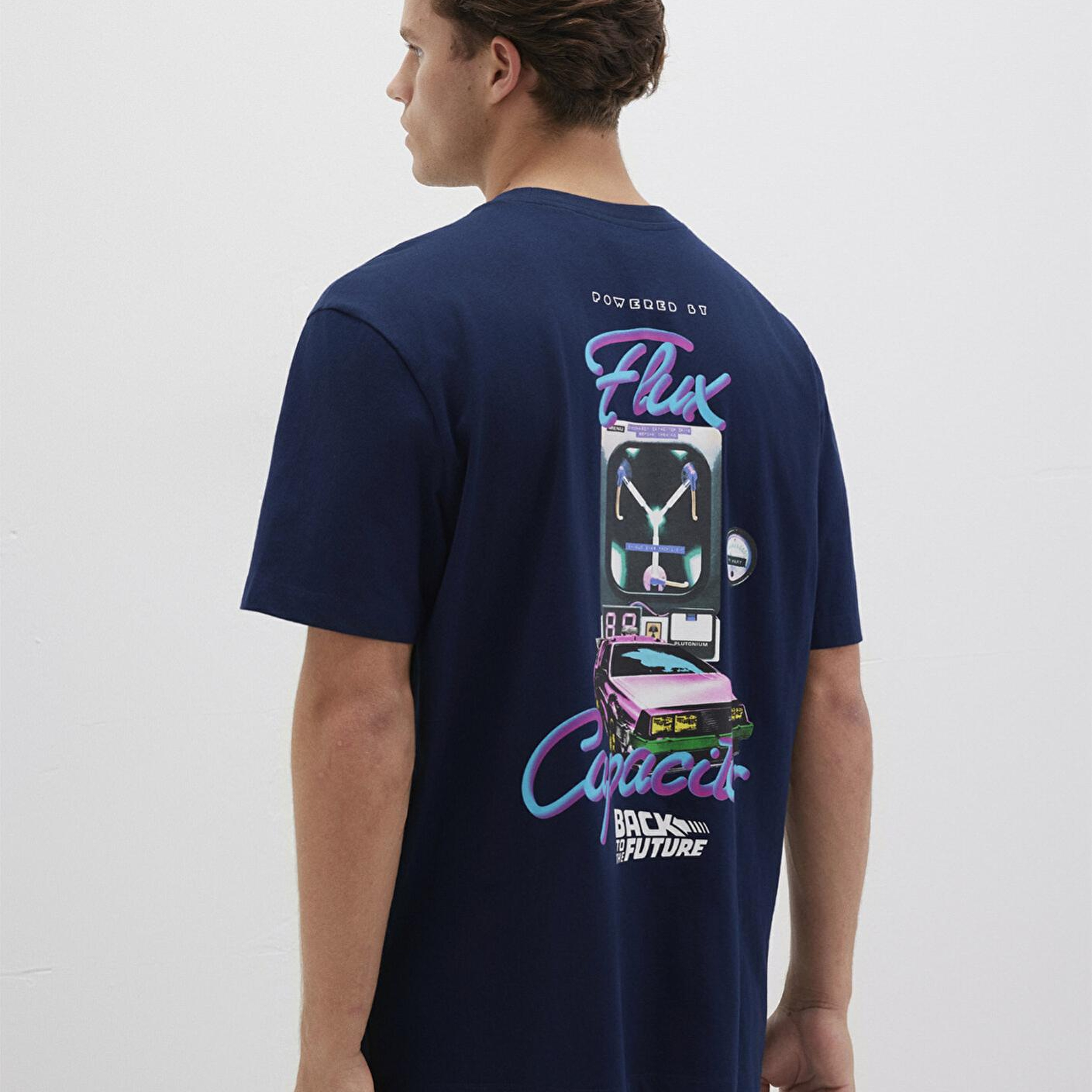 Mavi Back To The Future Baskılı Lacivert Tişört Loose Fit / Bol Rahat Kesim 0612925-89353