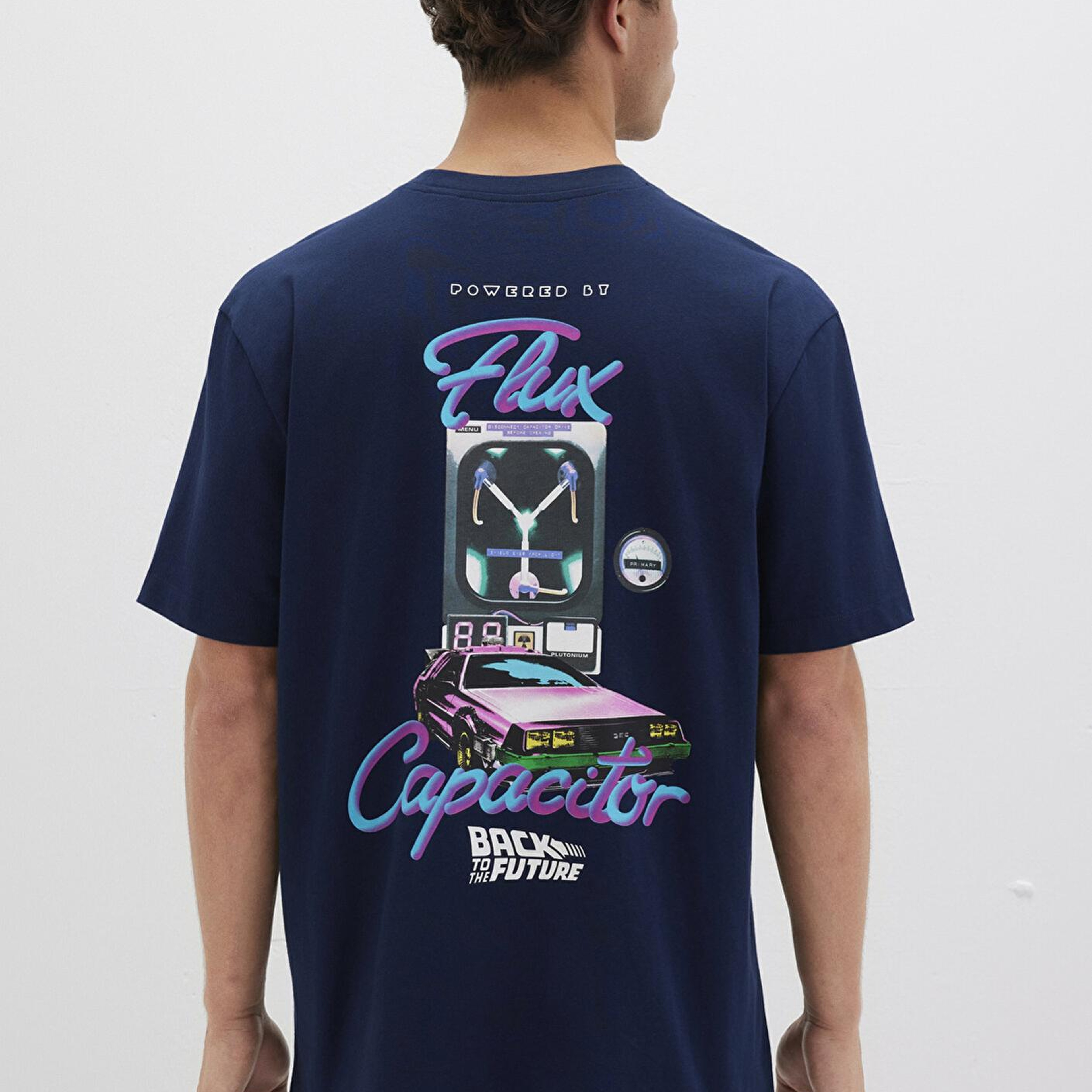 Mavi Back To The Future Baskılı Lacivert Tişört Loose Fit / Bol Rahat Kesim 0612925-89353