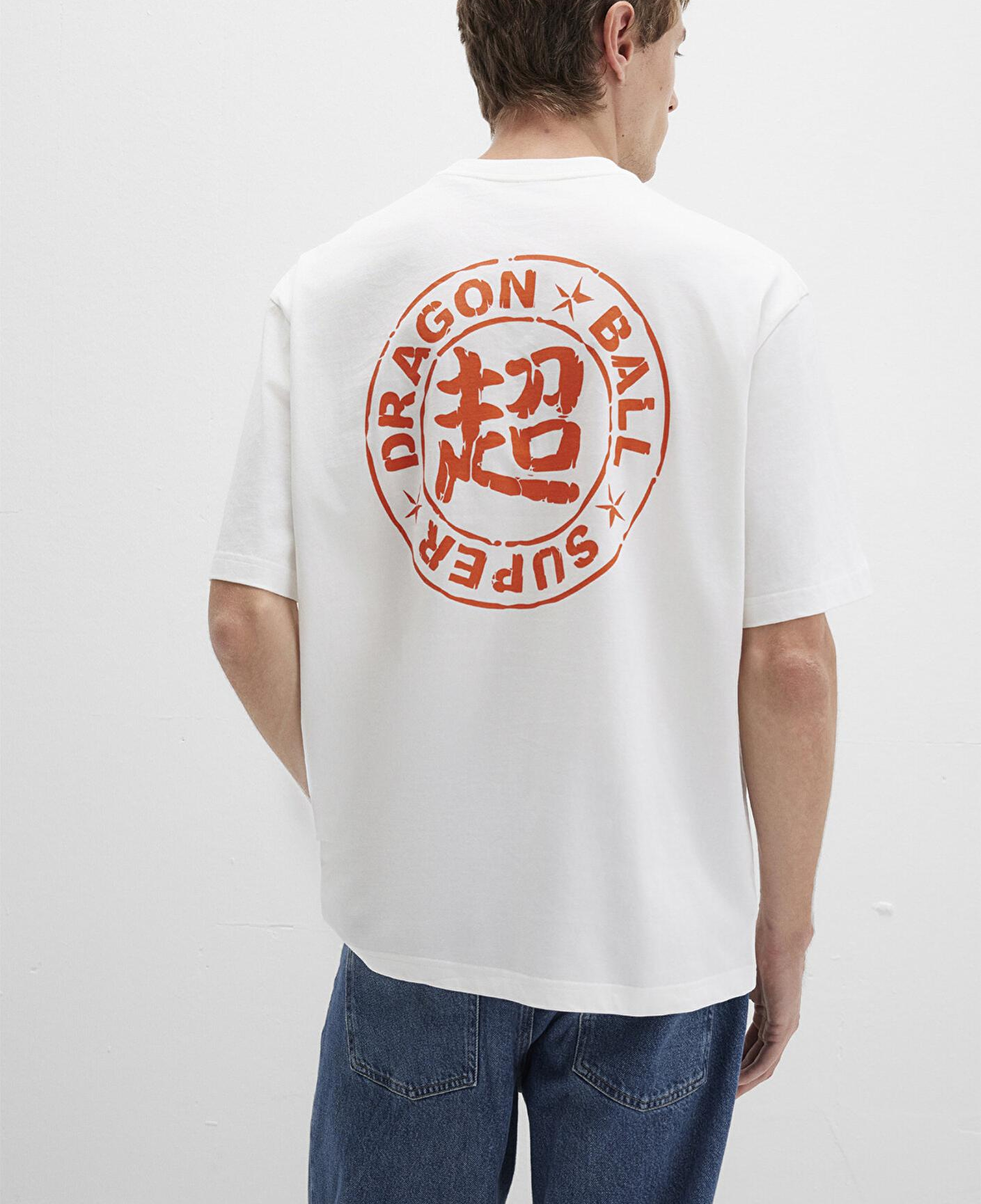 Mavi Dragon Ball Baskılı Beyaz Tişört Relaxed Fit / Rahat Kesim 0612927-70057