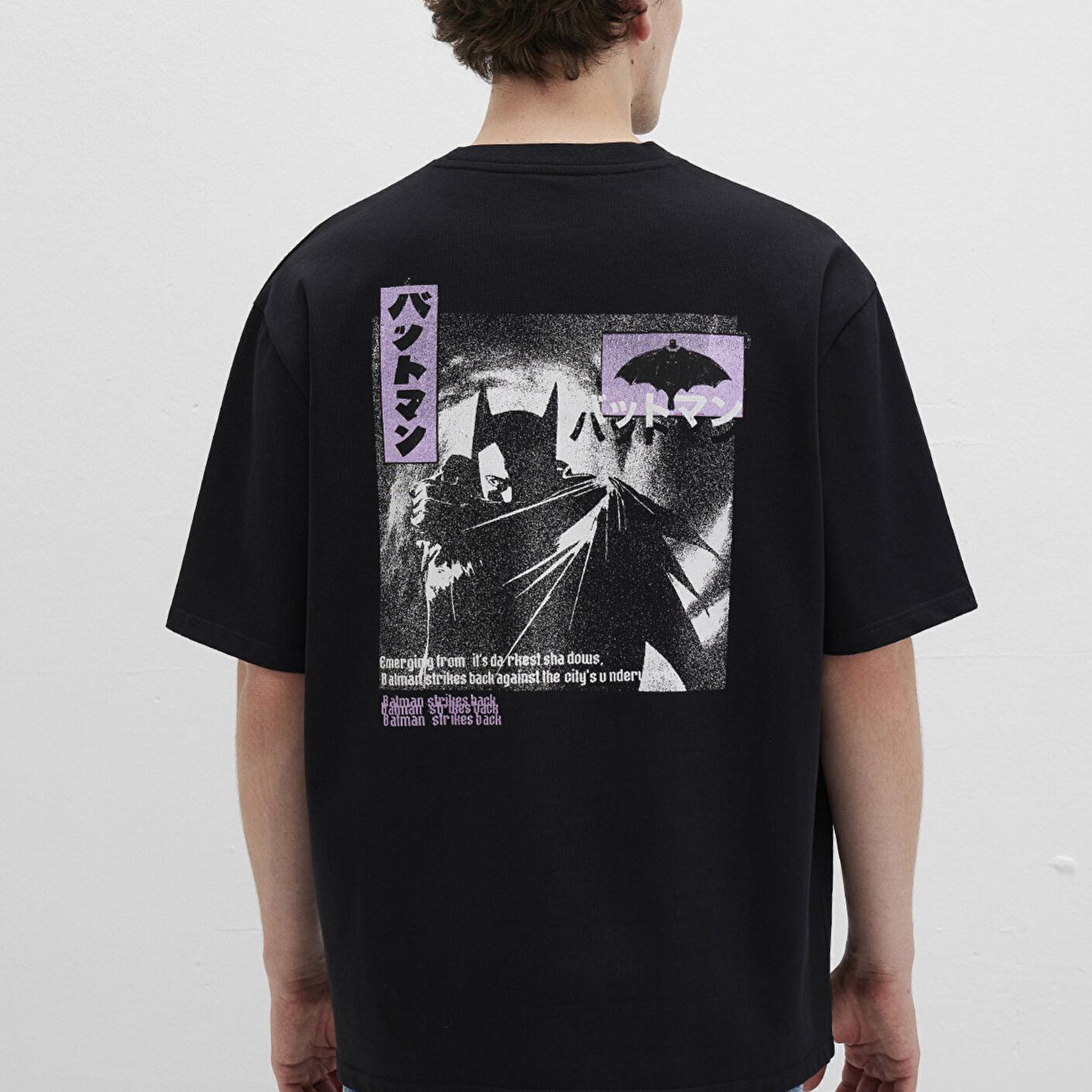 Mavi Batman Baskılı Siyah Tişört Relaxed Fit / Rahat Kesim 0612920-900