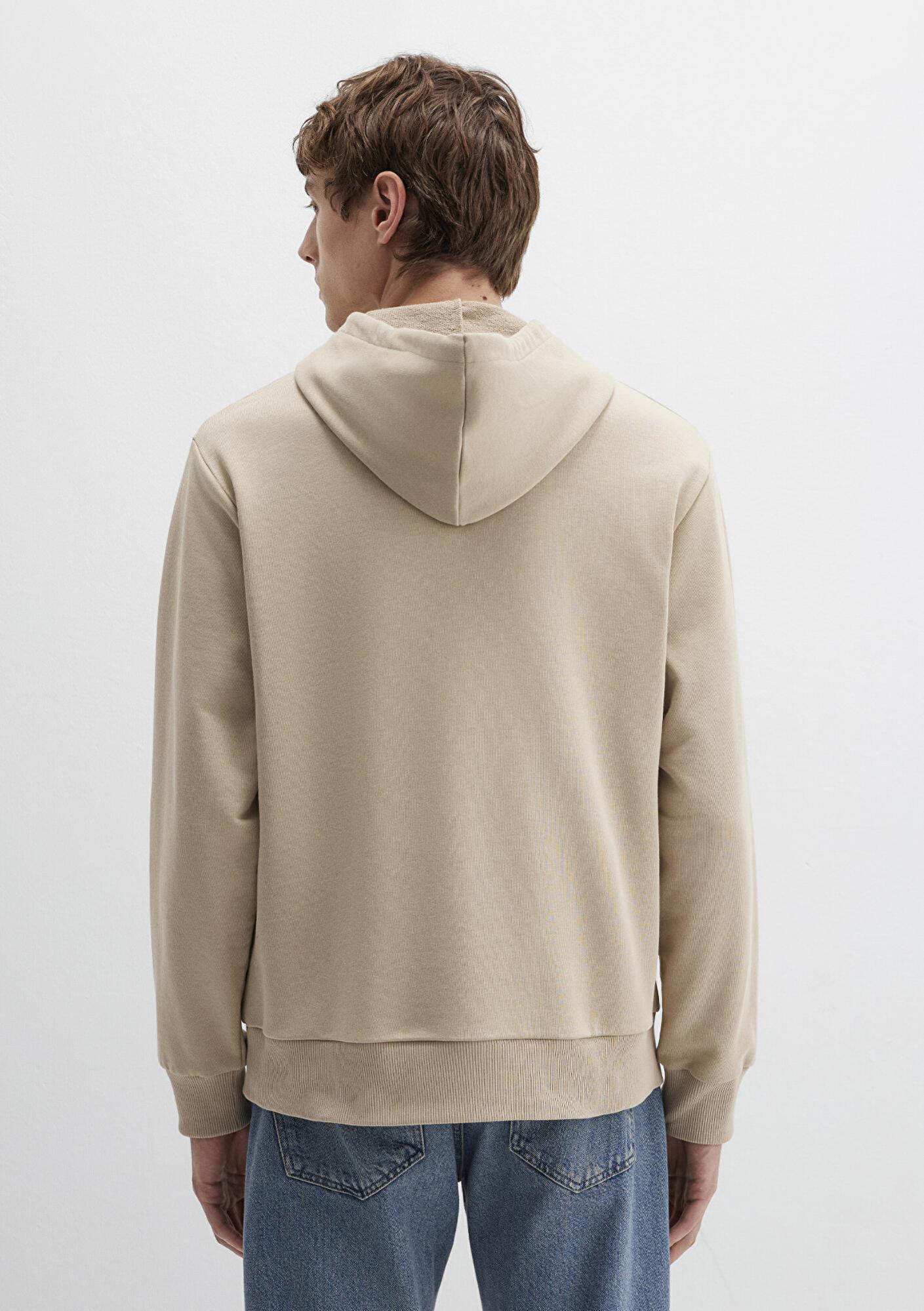 Mavi Mavi Logo Baskılı Bej Sweatshirt 0S10395-70004