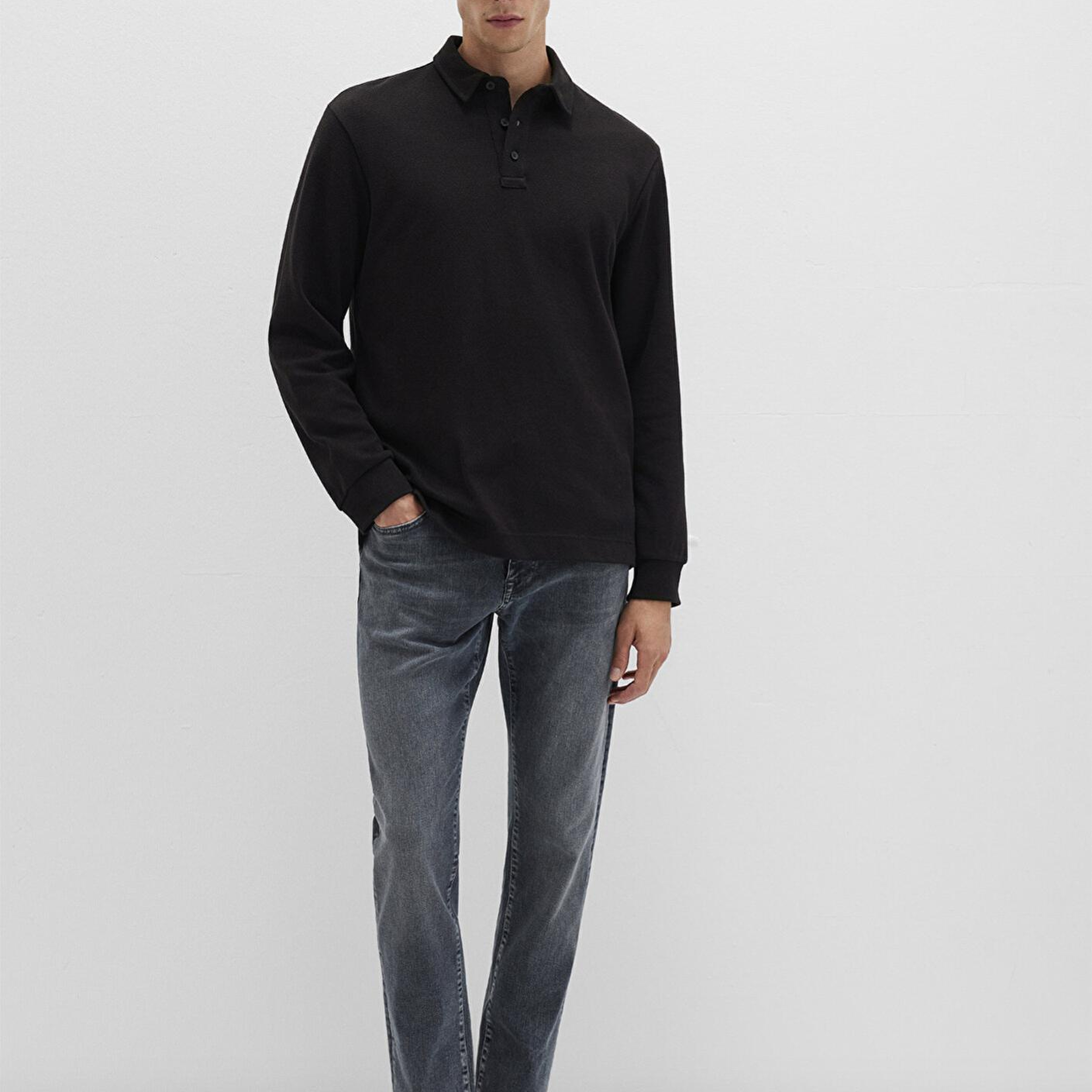 Mavi Uzun Kollu Siyah Polo Tişört Regular Fit / Normal Kesim 0612881-900