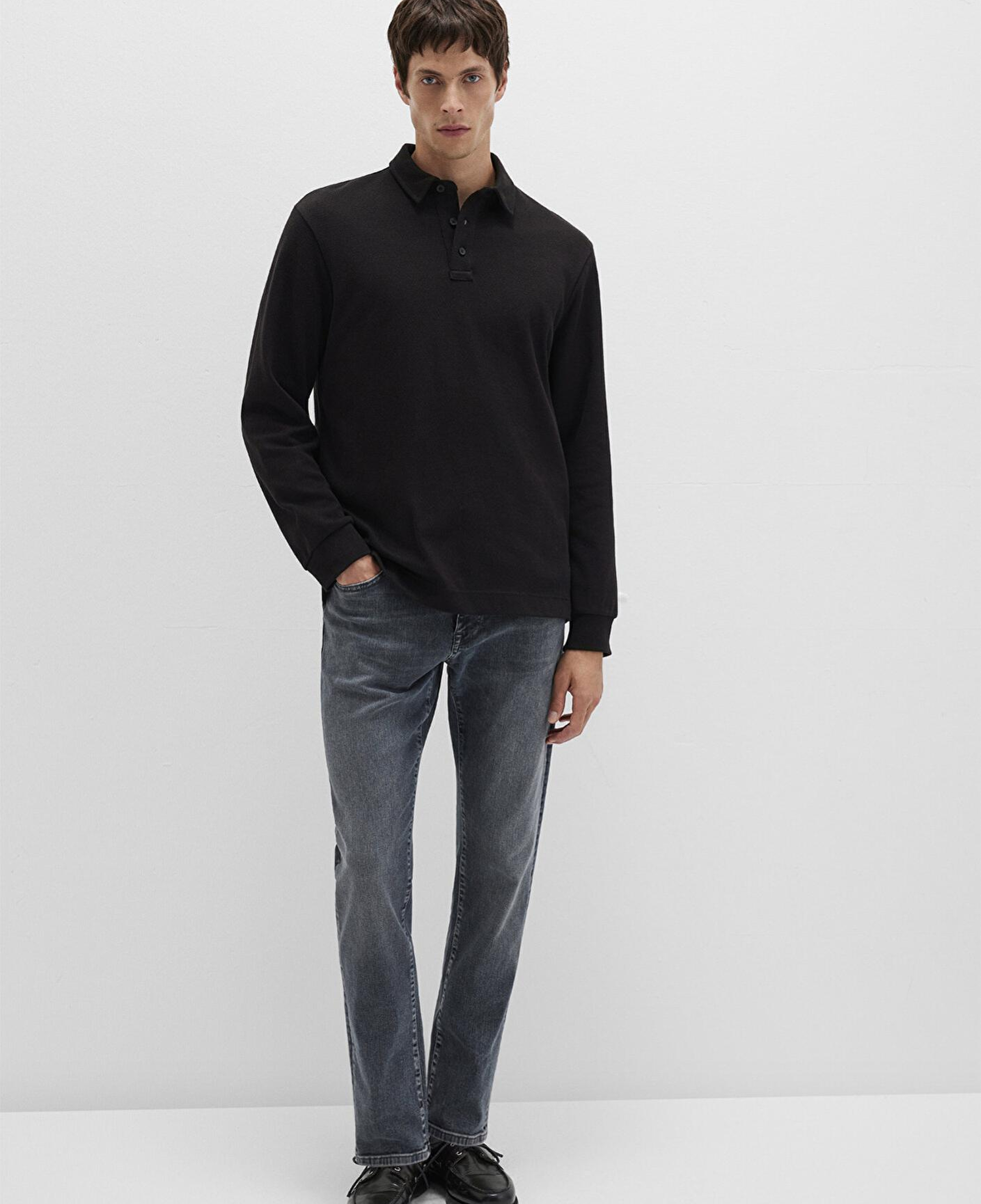 Mavi Uzun Kollu Siyah Polo Tişört Regular Fit / Normal Kesim 0612881-900