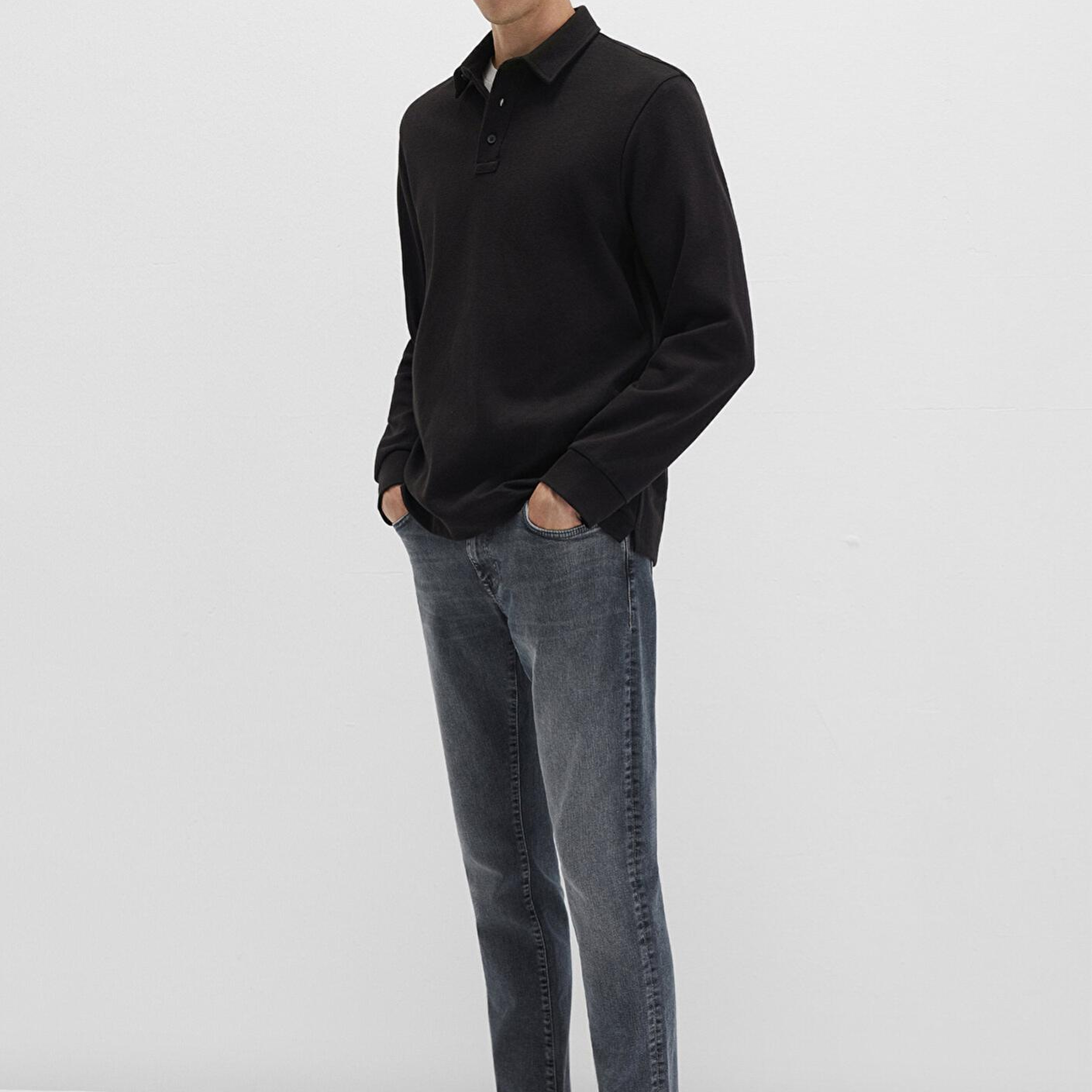 Mavi Uzun Kollu Siyah Polo Tişört Regular Fit / Normal Kesim 0612881-900