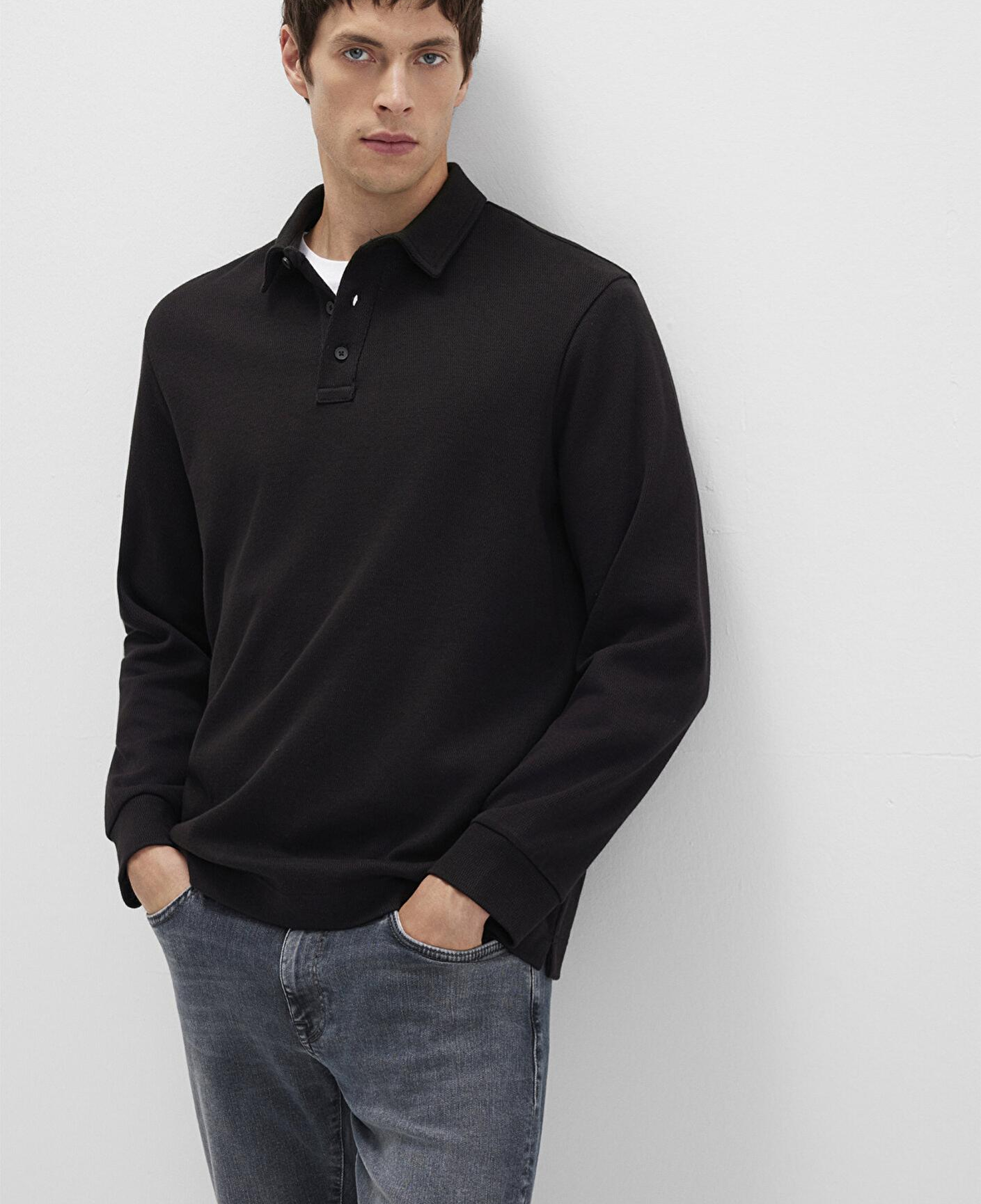 Mavi Uzun Kollu Siyah Polo Tişört Regular Fit / Normal Kesim 0612881-900