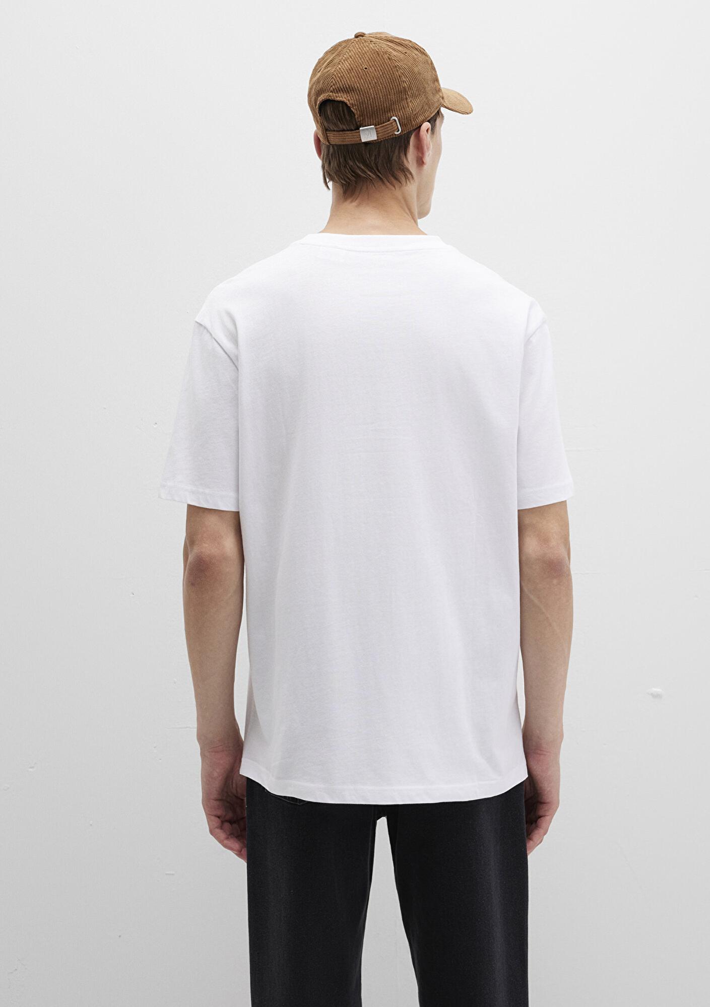 Mavi Mortal Kombat Baskılı Beyaz Tişört Loose Fit / Bol Rahat Kesim 0612921-620