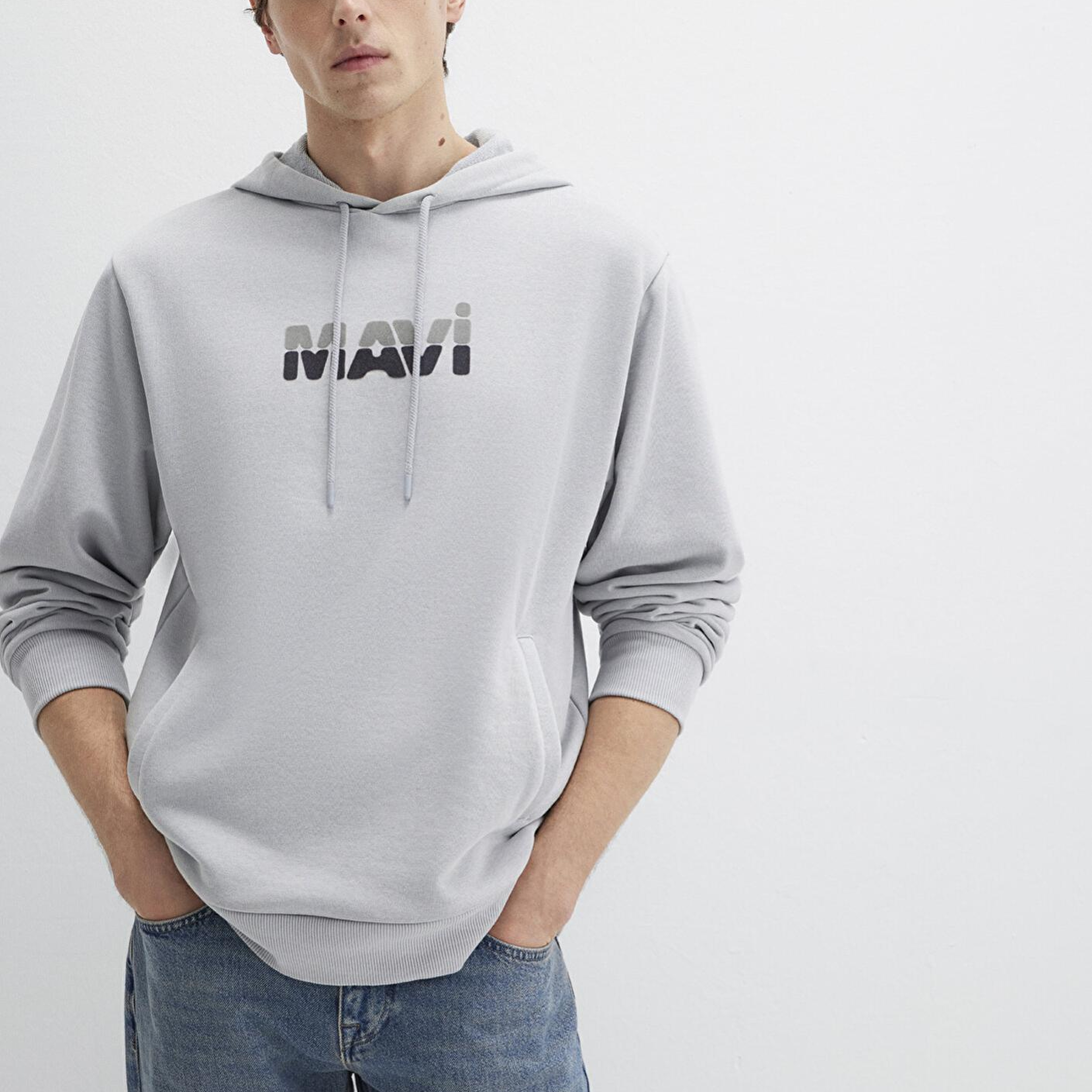Mavi Mavi Logo Baskılı Gri Sweatshirt 0S10395-70075