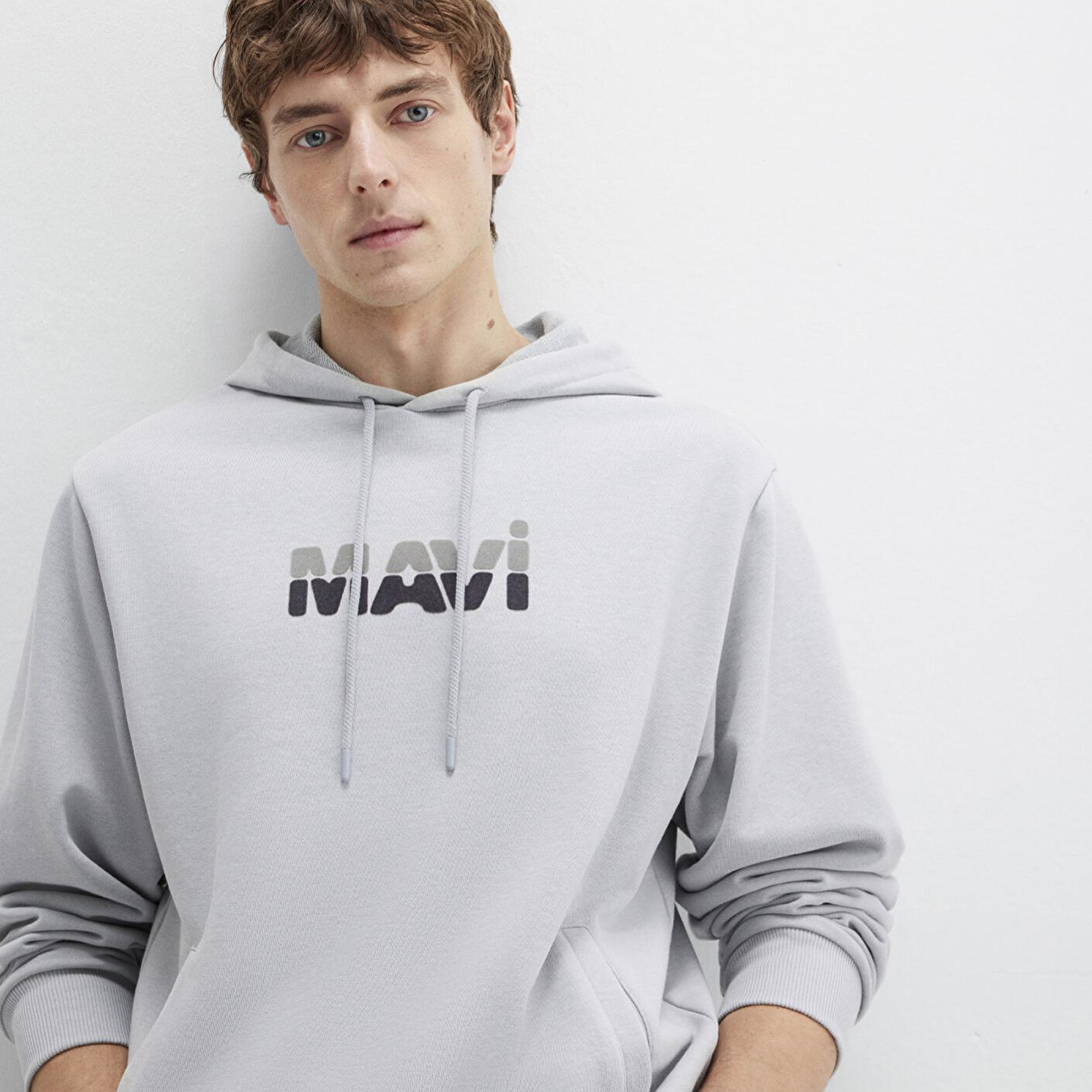 Mavi Mavi Logo Baskılı Gri Sweatshirt 0S10395-70075