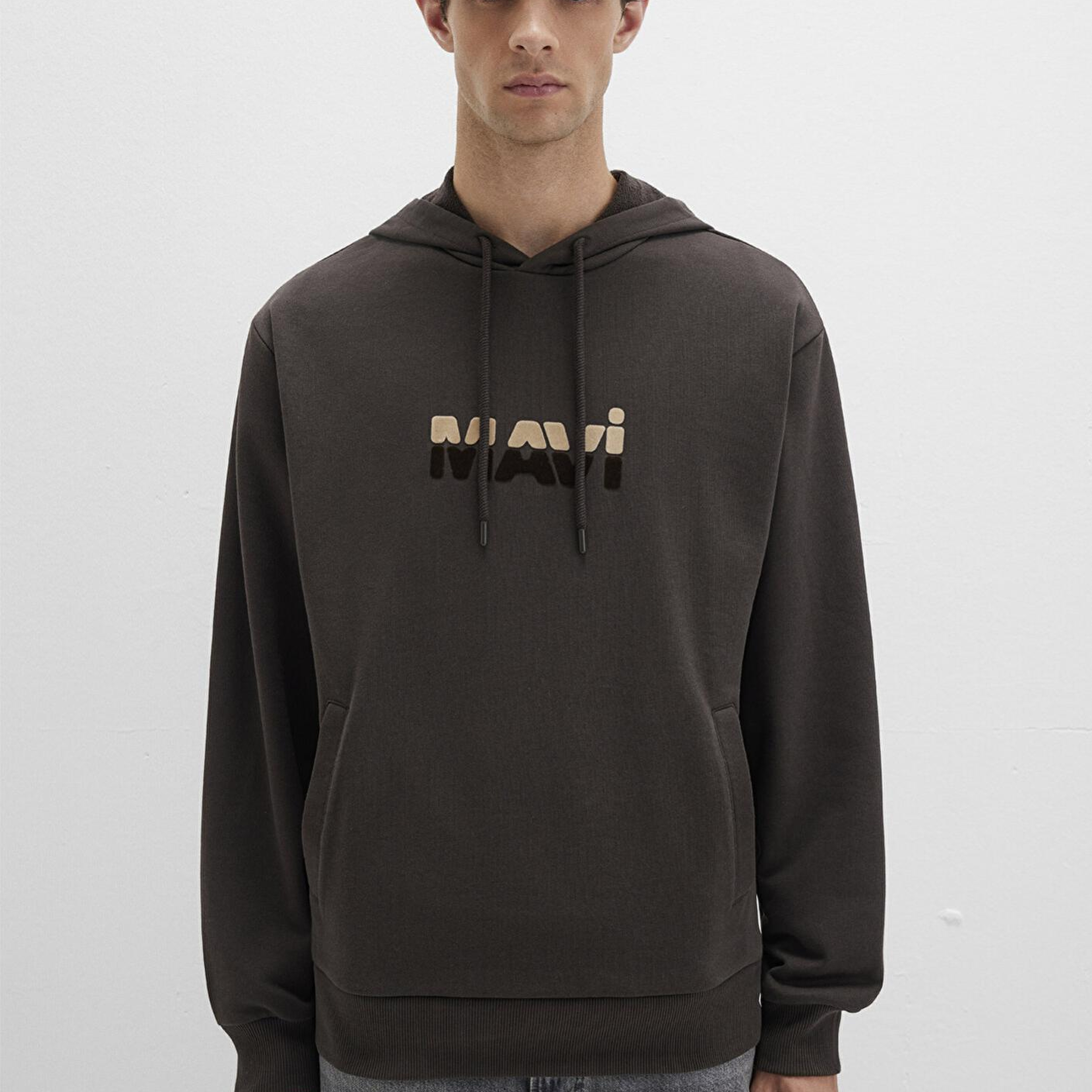 Mavi Mavi Logo Baskılı Kahverengi Sweatshirt 0S10395-70219