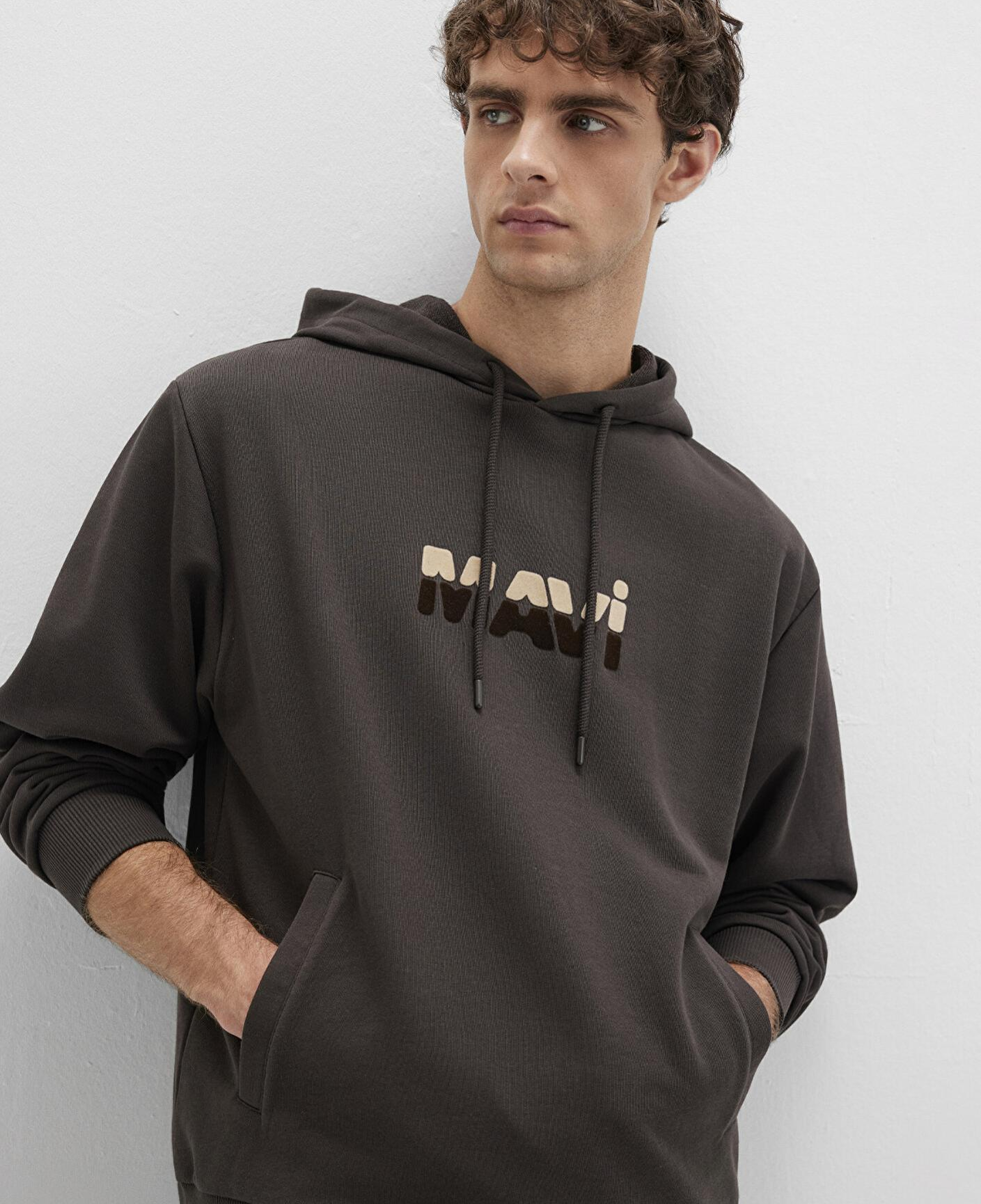 Mavi Mavi Logo Baskılı Kahverengi Sweatshirt 0S10395-70219