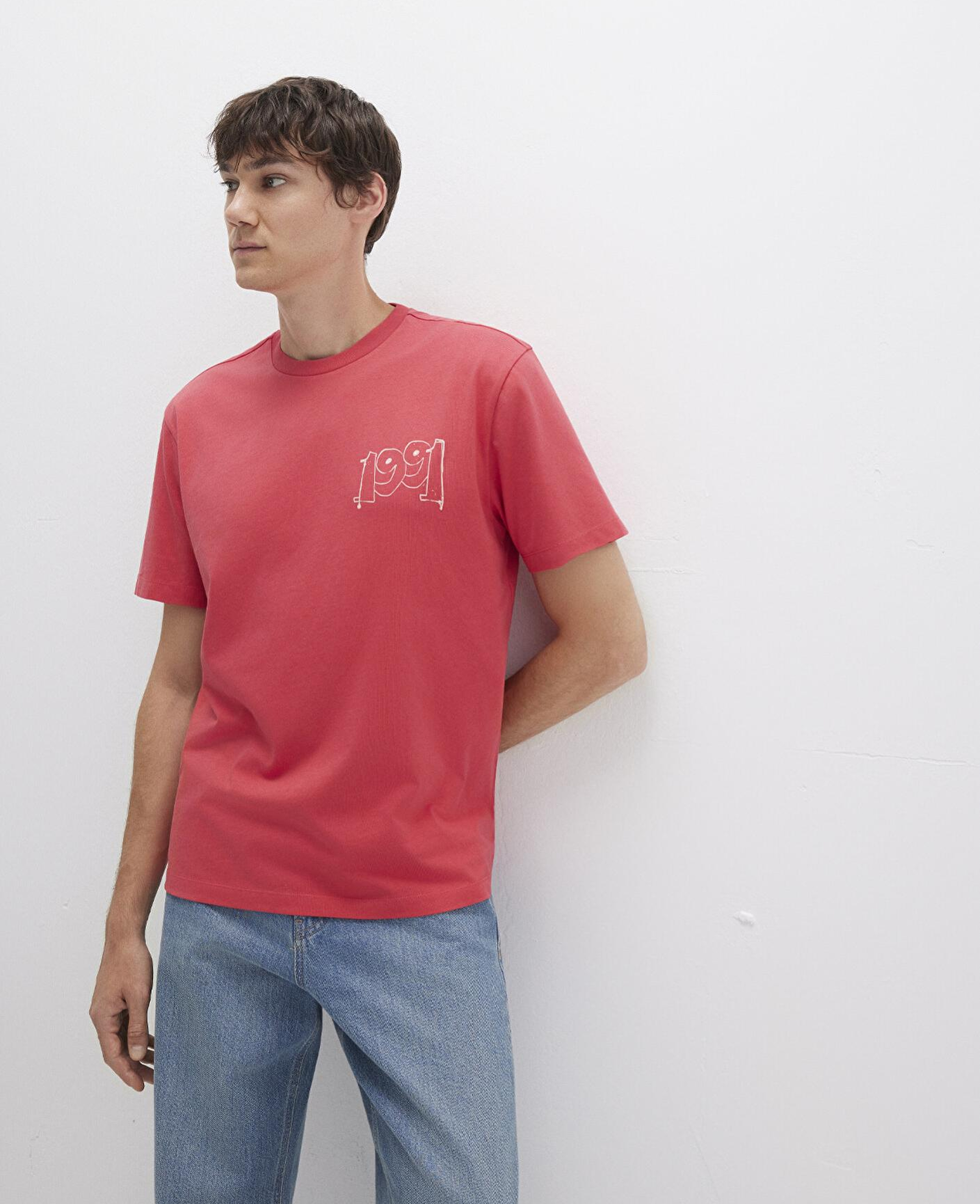 Mavi 1991 Baskılı Pembe Tişört Loose Fit / Bol Rahat Kesim 0612908-71079