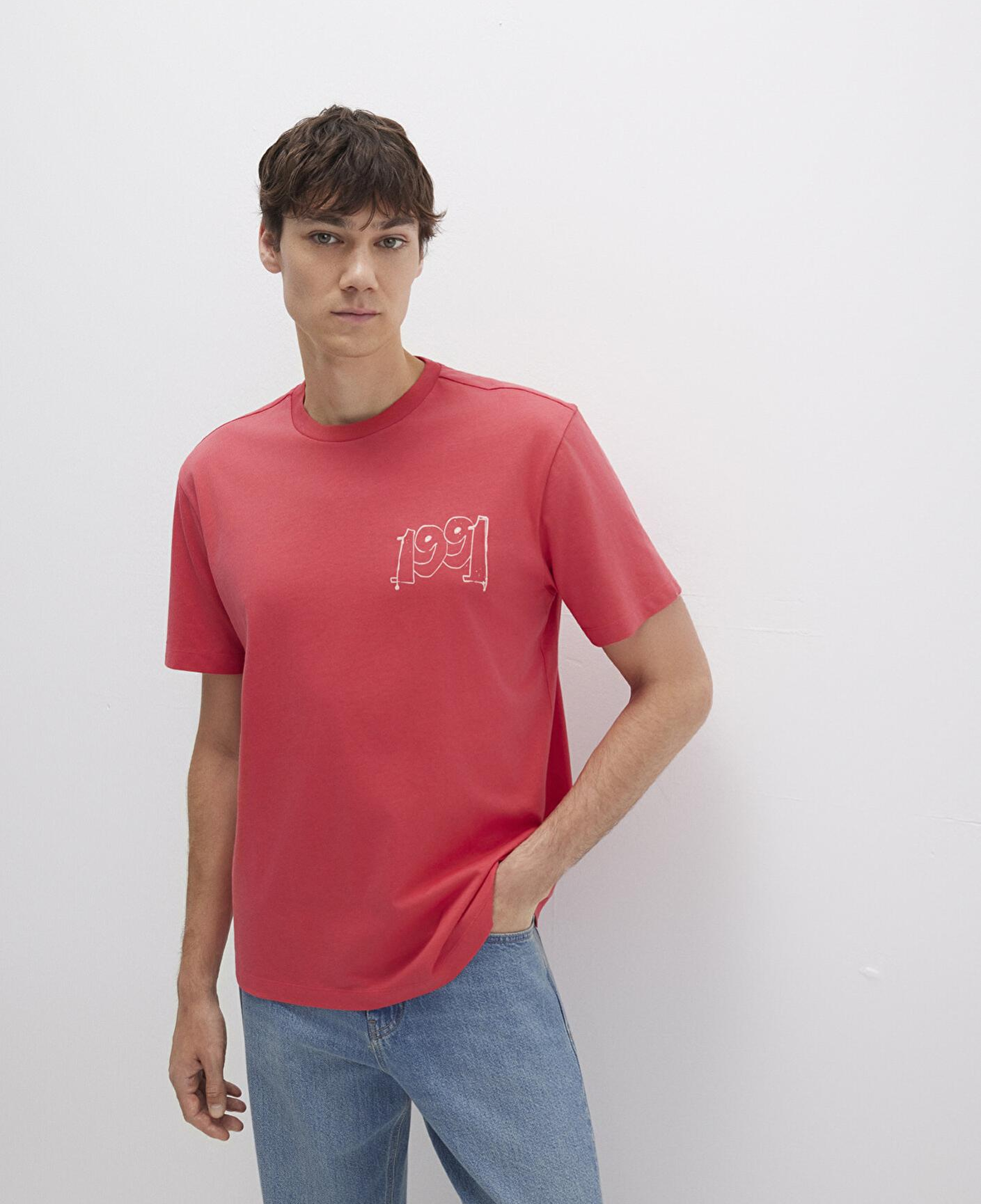 Mavi 1991 Baskılı Pembe Tişört Loose Fit / Bol Rahat Kesim 0612908-71079