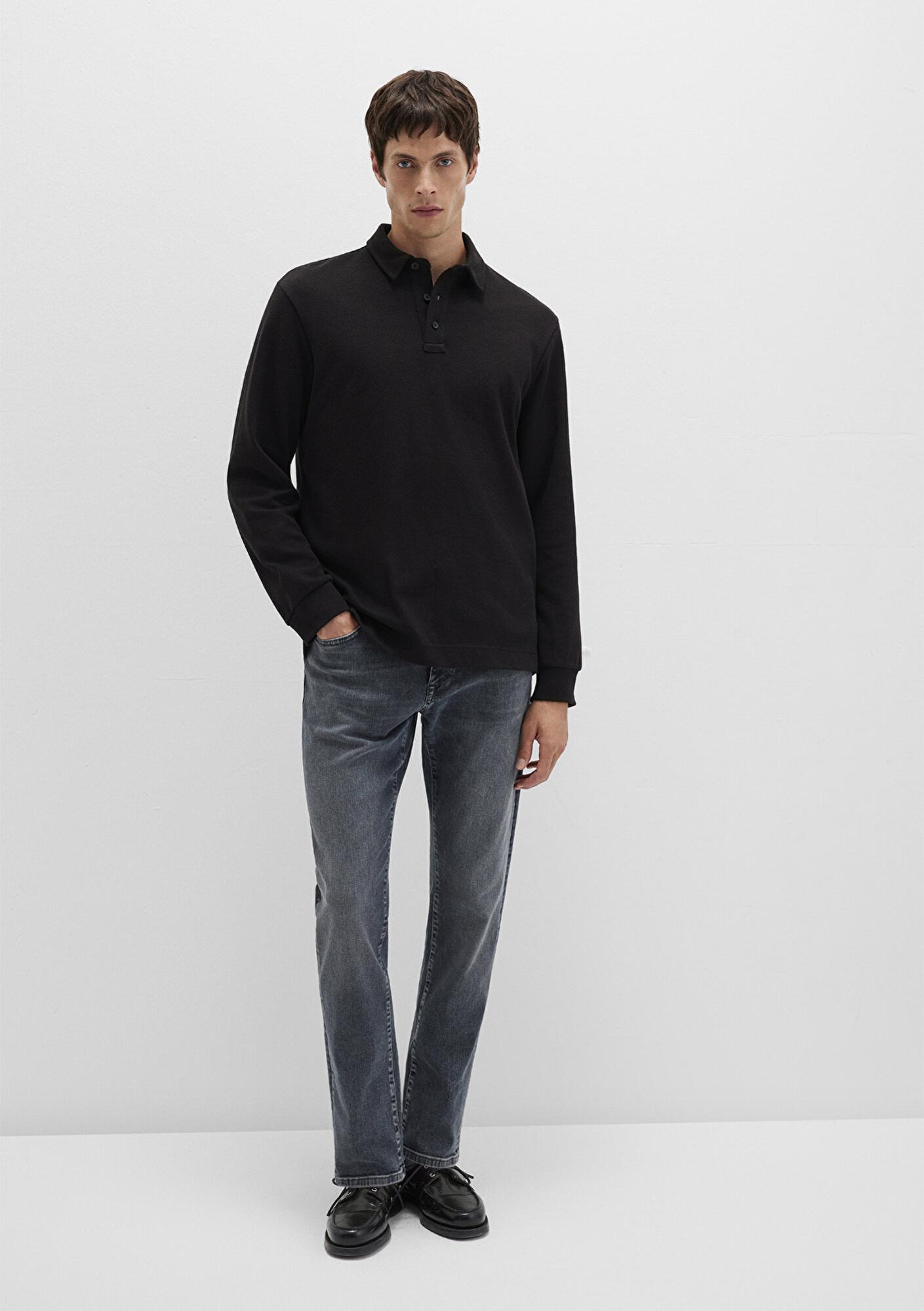 Mavi Uzun Kollu Siyah Polo Tişört Regular Fit / Normal Kesim 0612881-900