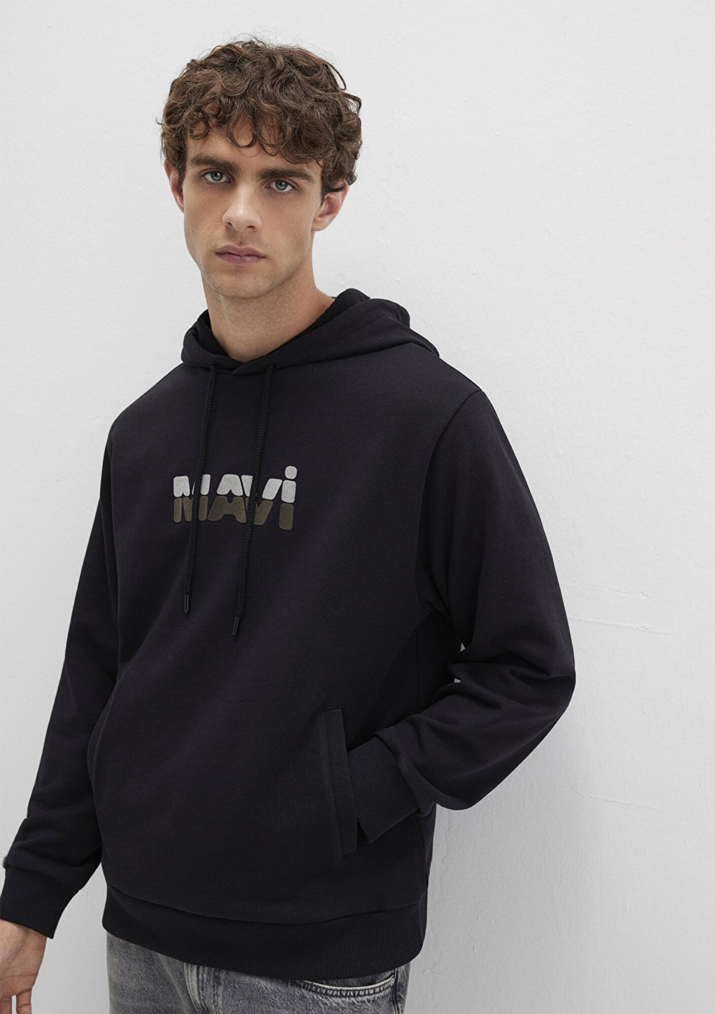 Mavi Mavi Logo Baskılı Siyah Sweatshirt 0S10395-900