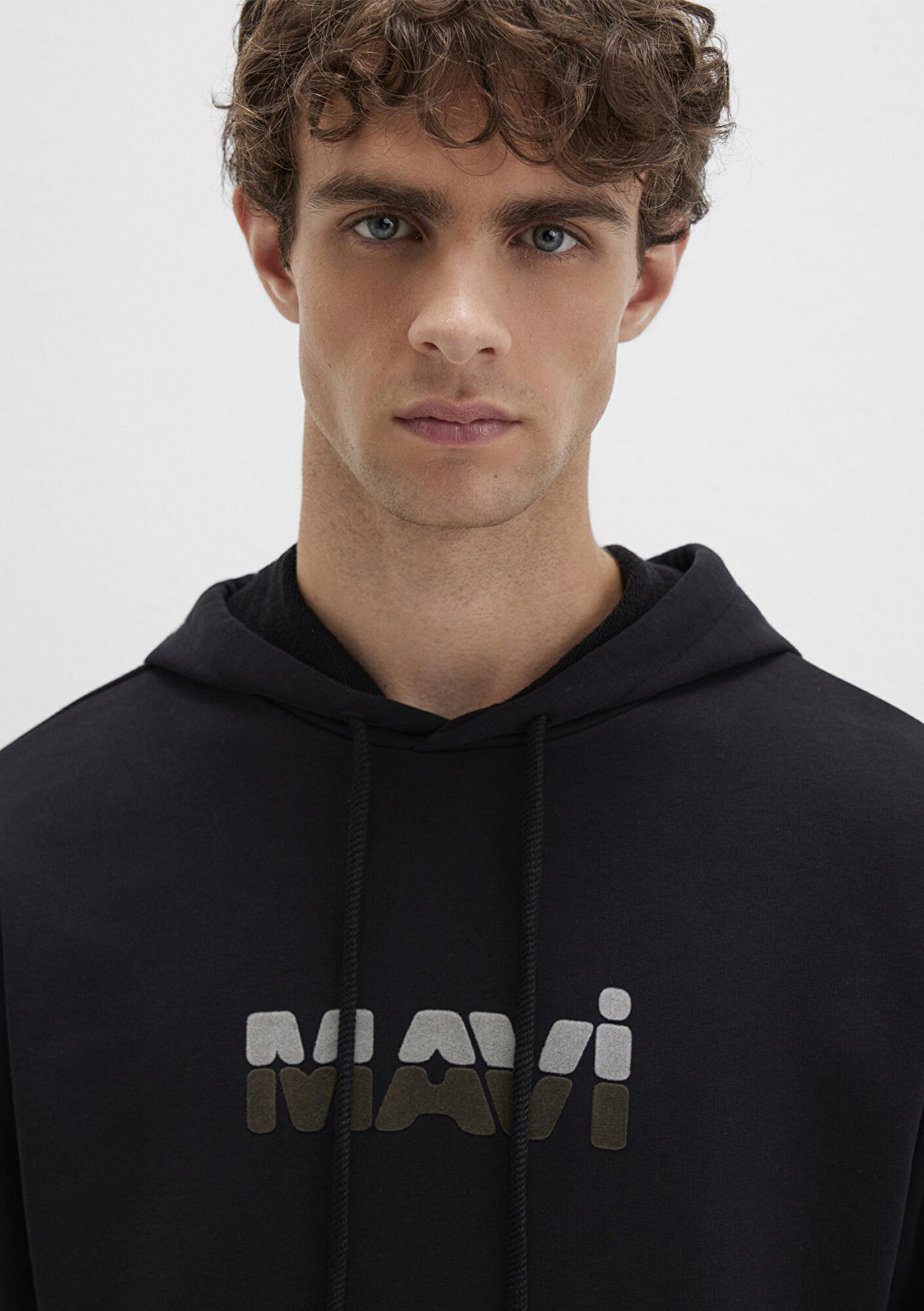 Mavi Mavi Logo Baskılı Siyah Sweatshirt 0S10395-900