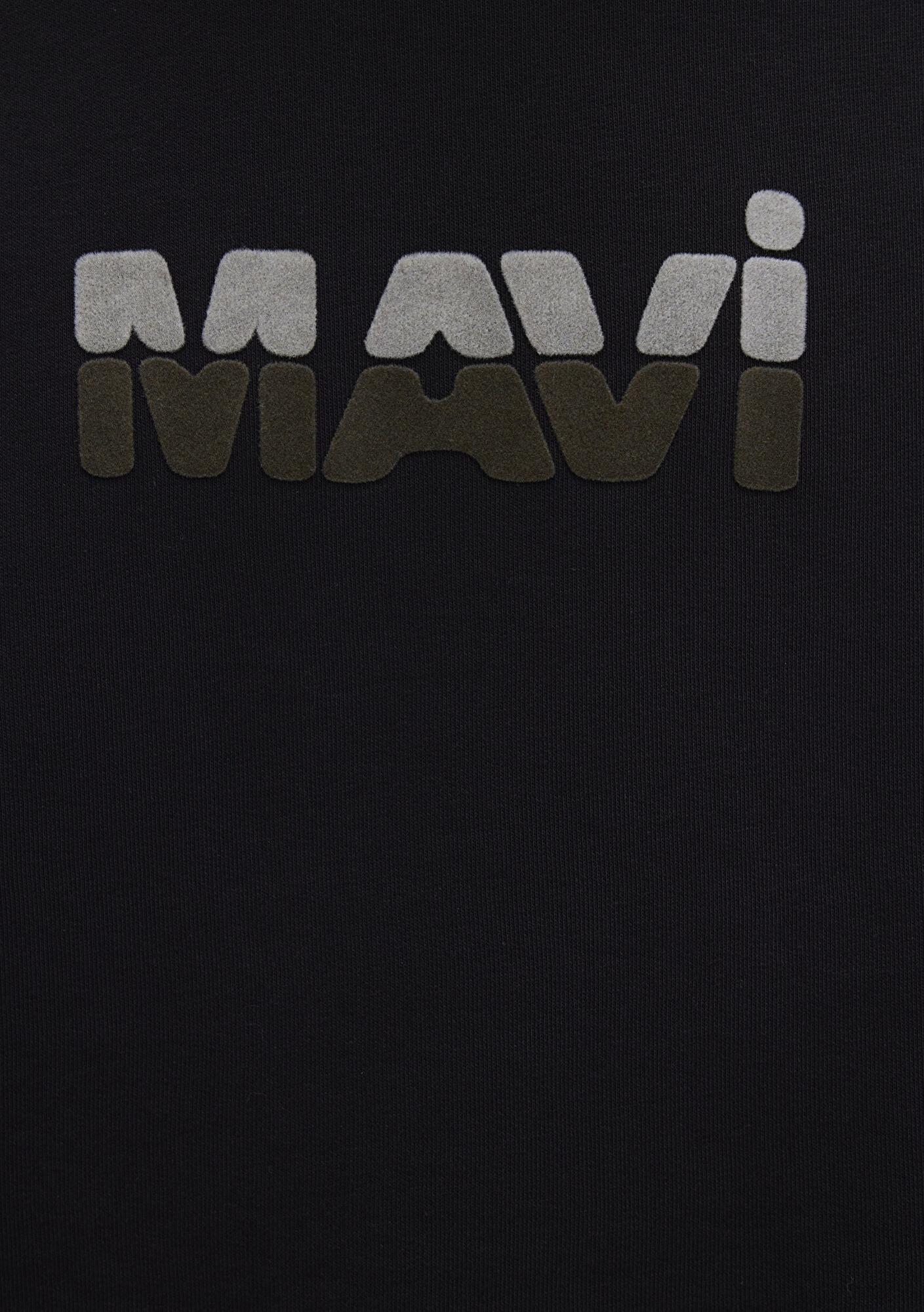 Mavi Mavi Logo Baskılı Siyah Sweatshirt 0S10395-900