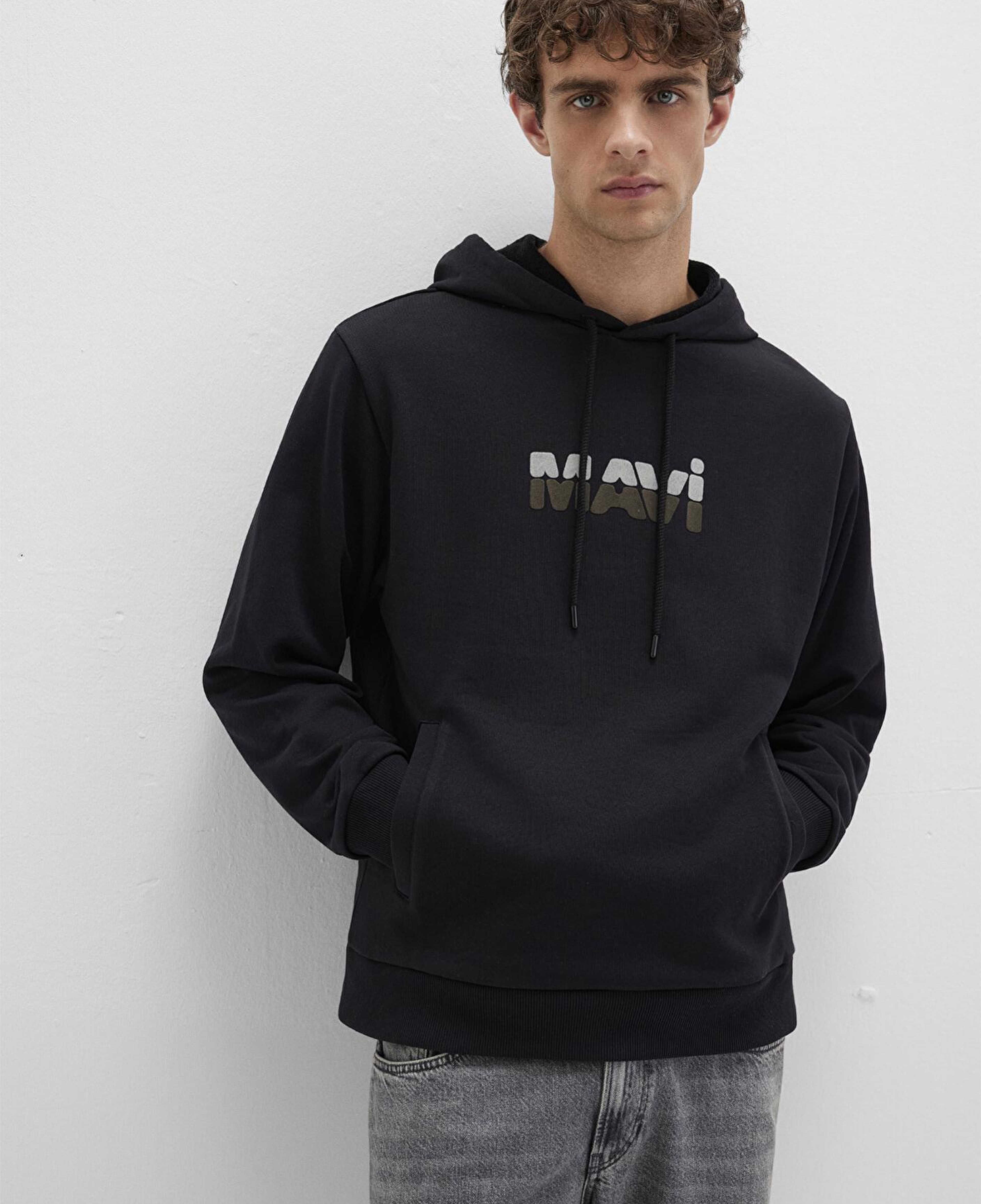 Mavi Mavi Logo Baskılı Siyah Sweatshirt 0S10395-900