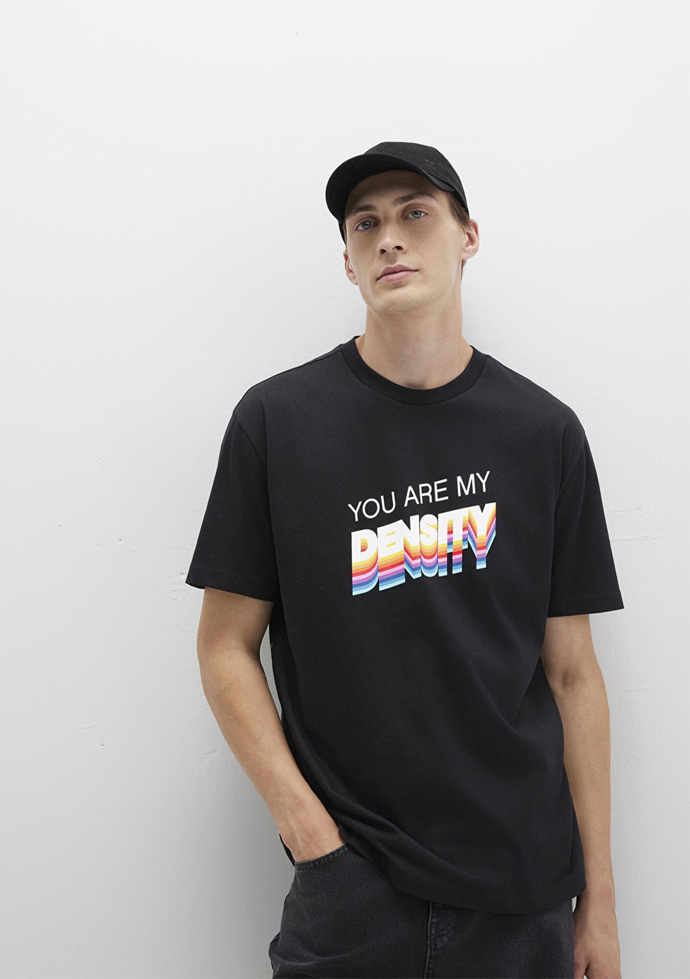 Mavi Back to the Future Baskılı Siyah Tişört Loose Fit / Bol Rahat Kesim 0612924-900