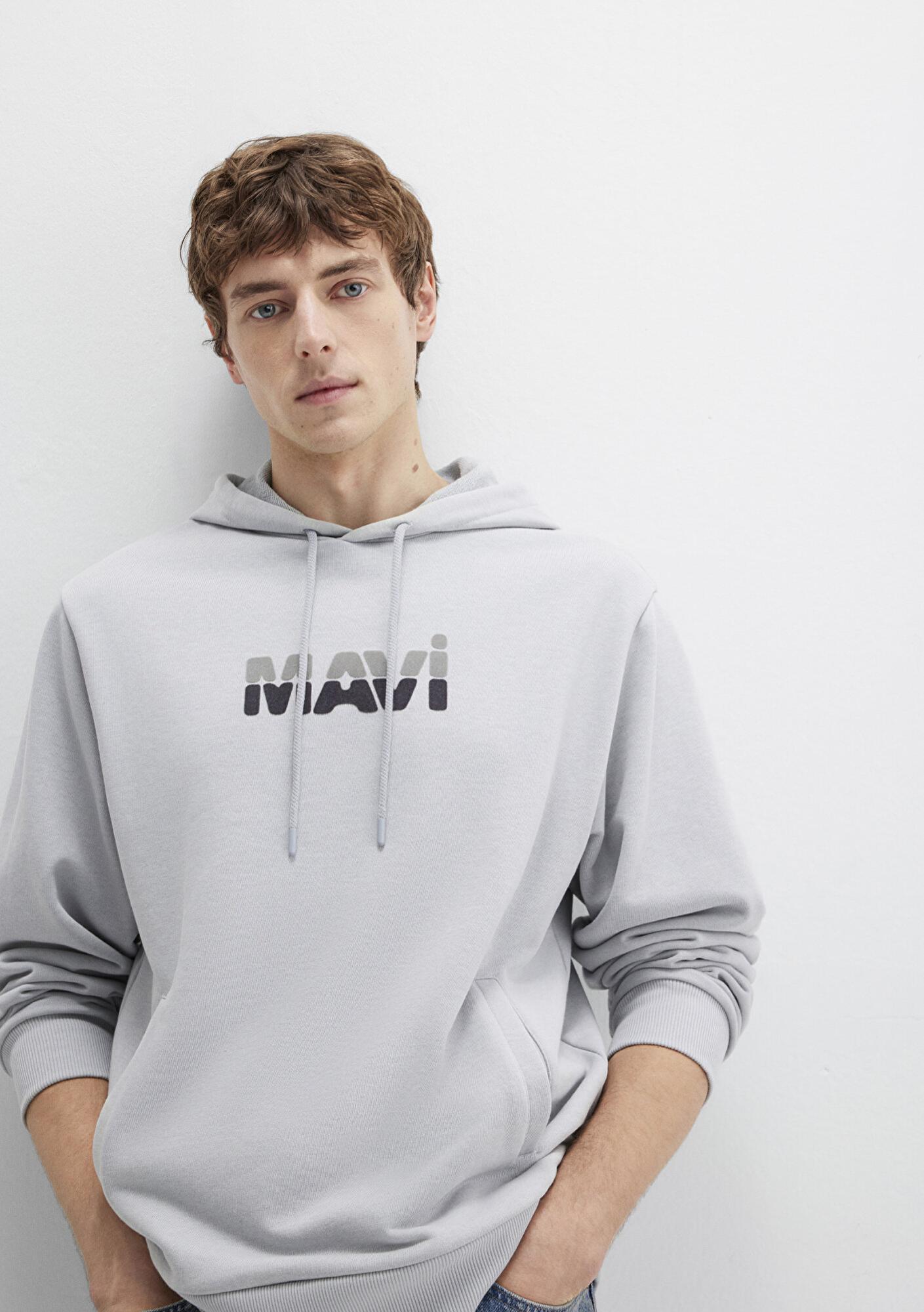 Mavi Mavi Logo Baskılı Gri Sweatshirt 0S10395-70075