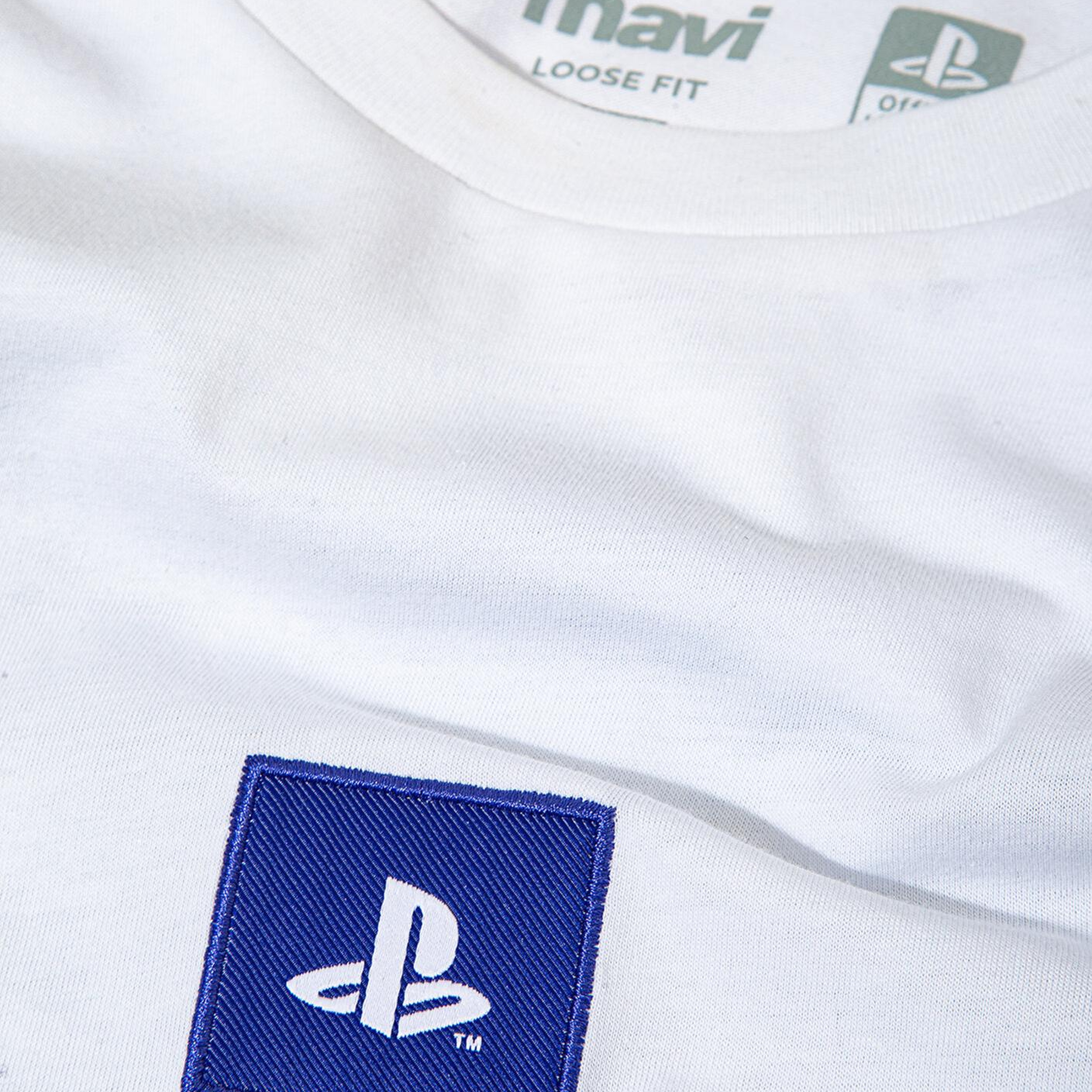 Mavi PlayStation Baskılı Beyaz Tişört​ Loose Fit / Bol Rahat Kesim 0612926-620