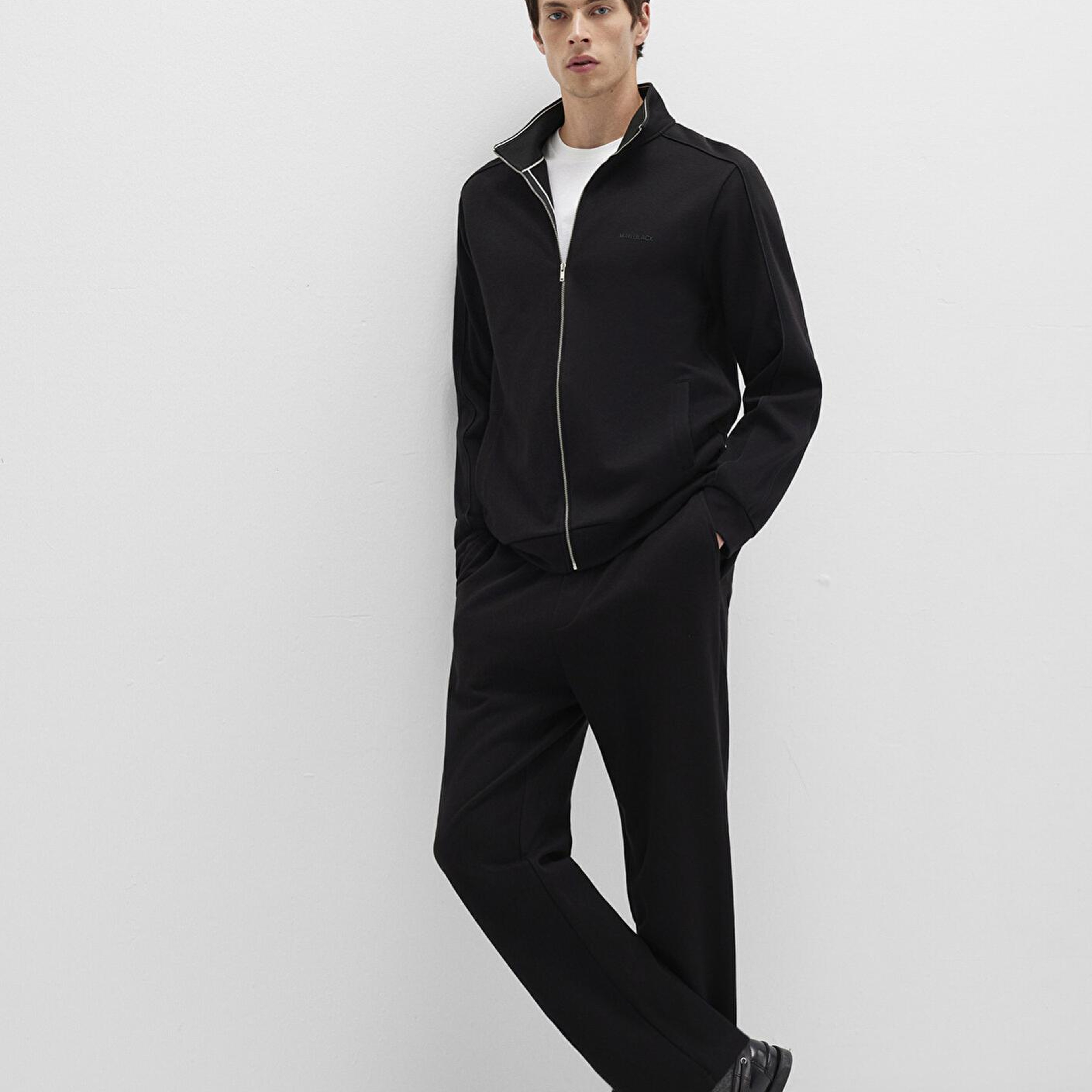 Mavi Siyah Örme İnterlok Pantolon 0010489-900