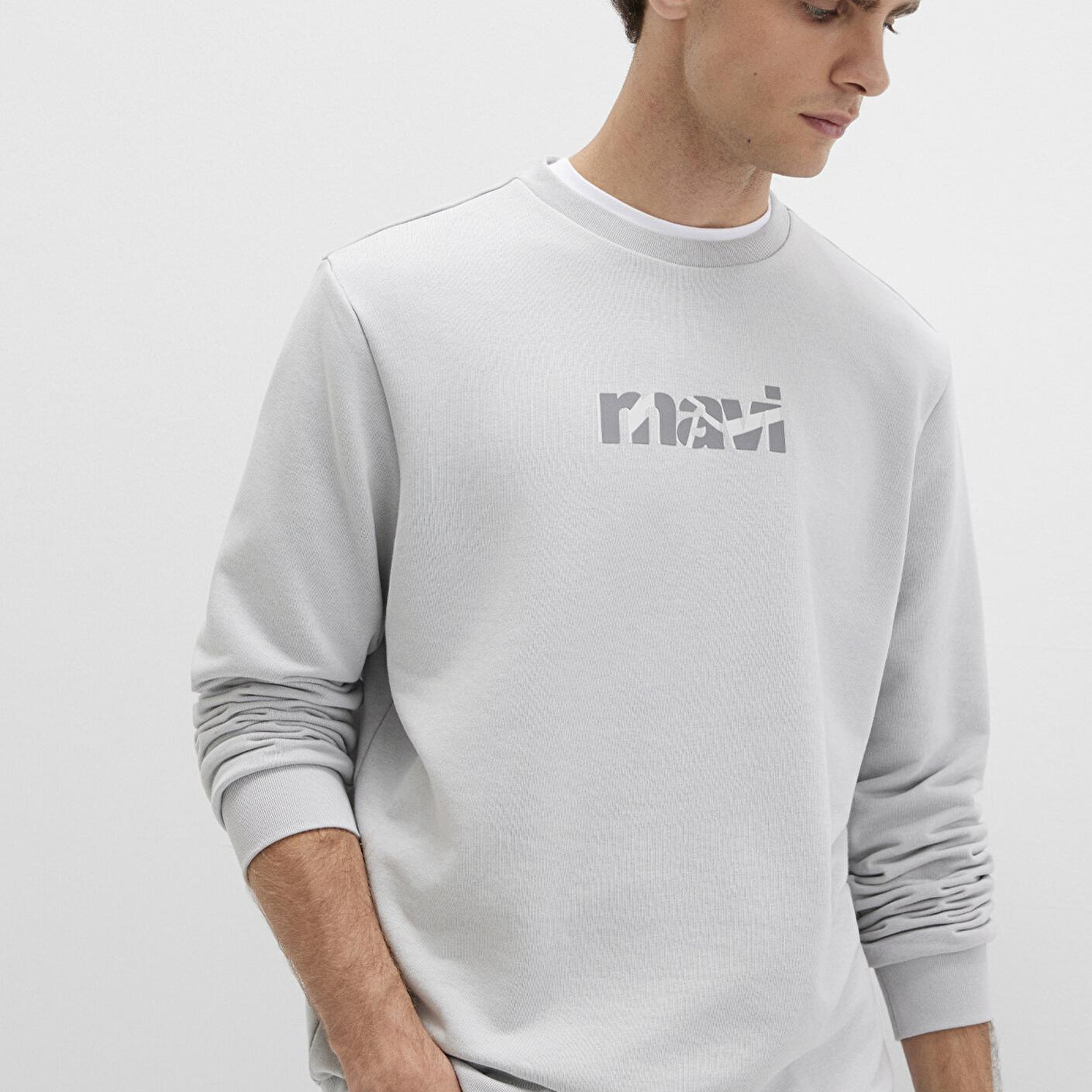 Mavi Mavi Baskılı Gri Sweatshirt 0S10402-70075
