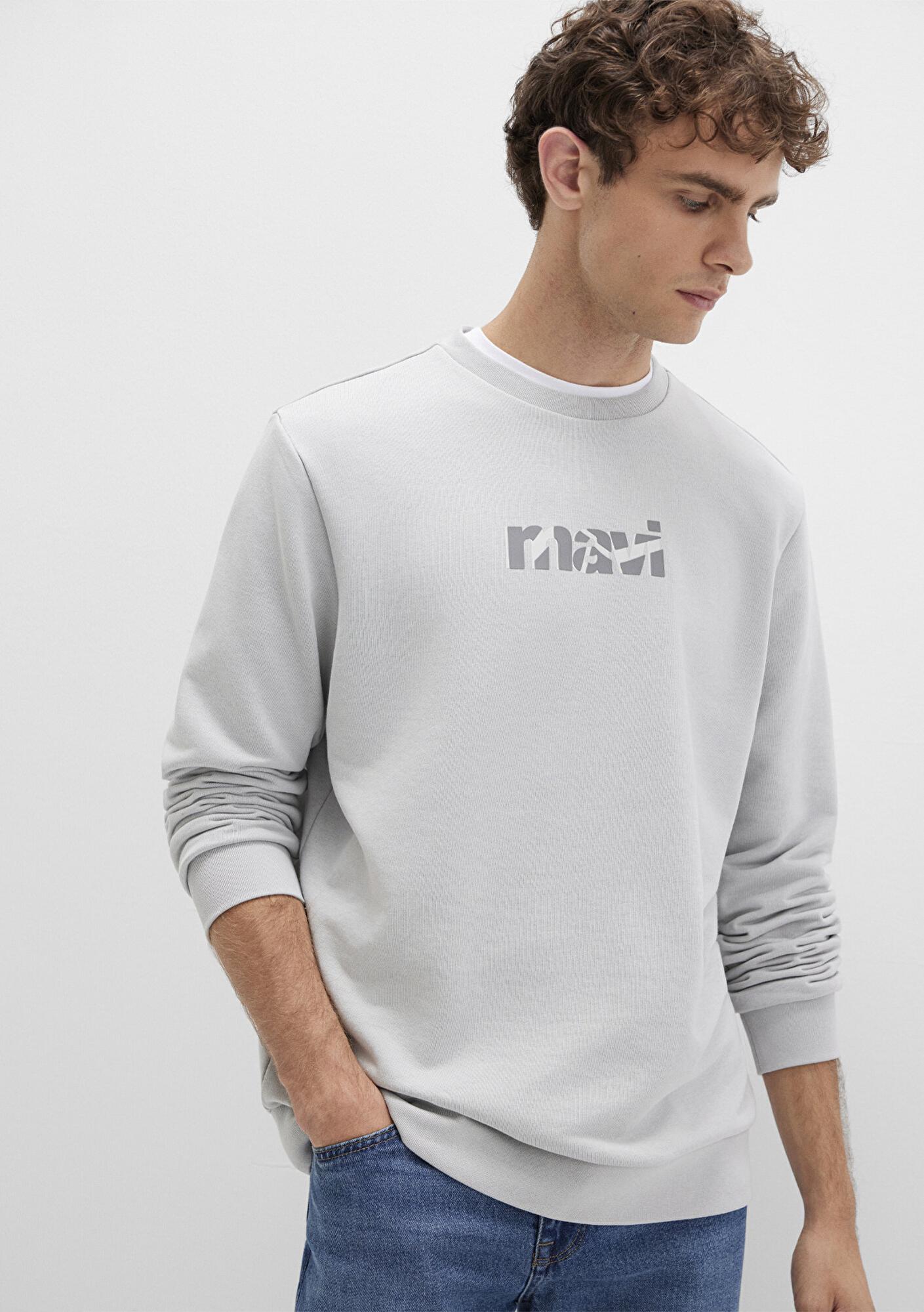 Mavi Mavi Baskılı Gri Sweatshirt 0S10402-70075
