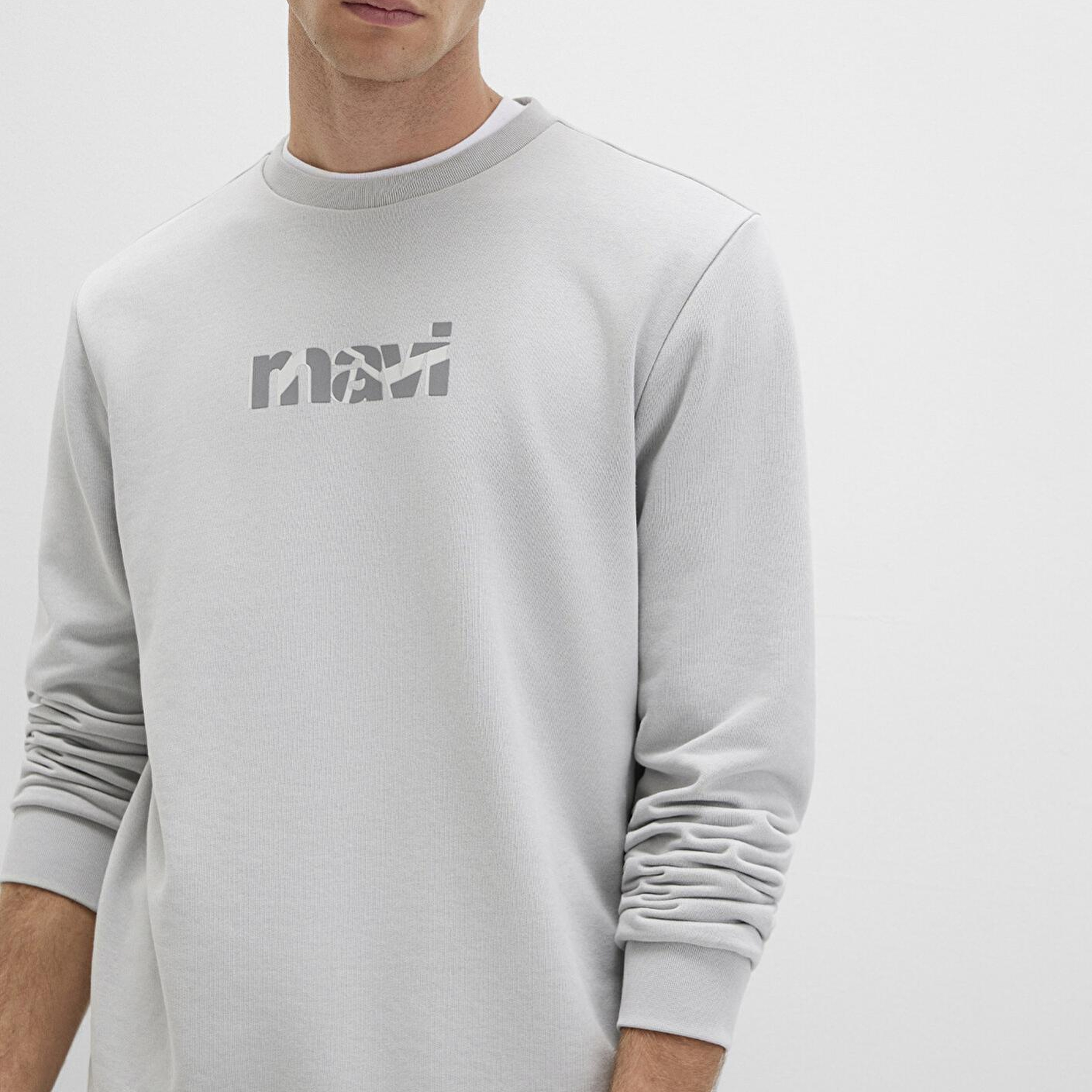 Mavi Mavi Baskılı Gri Sweatshirt 0S10402-70075