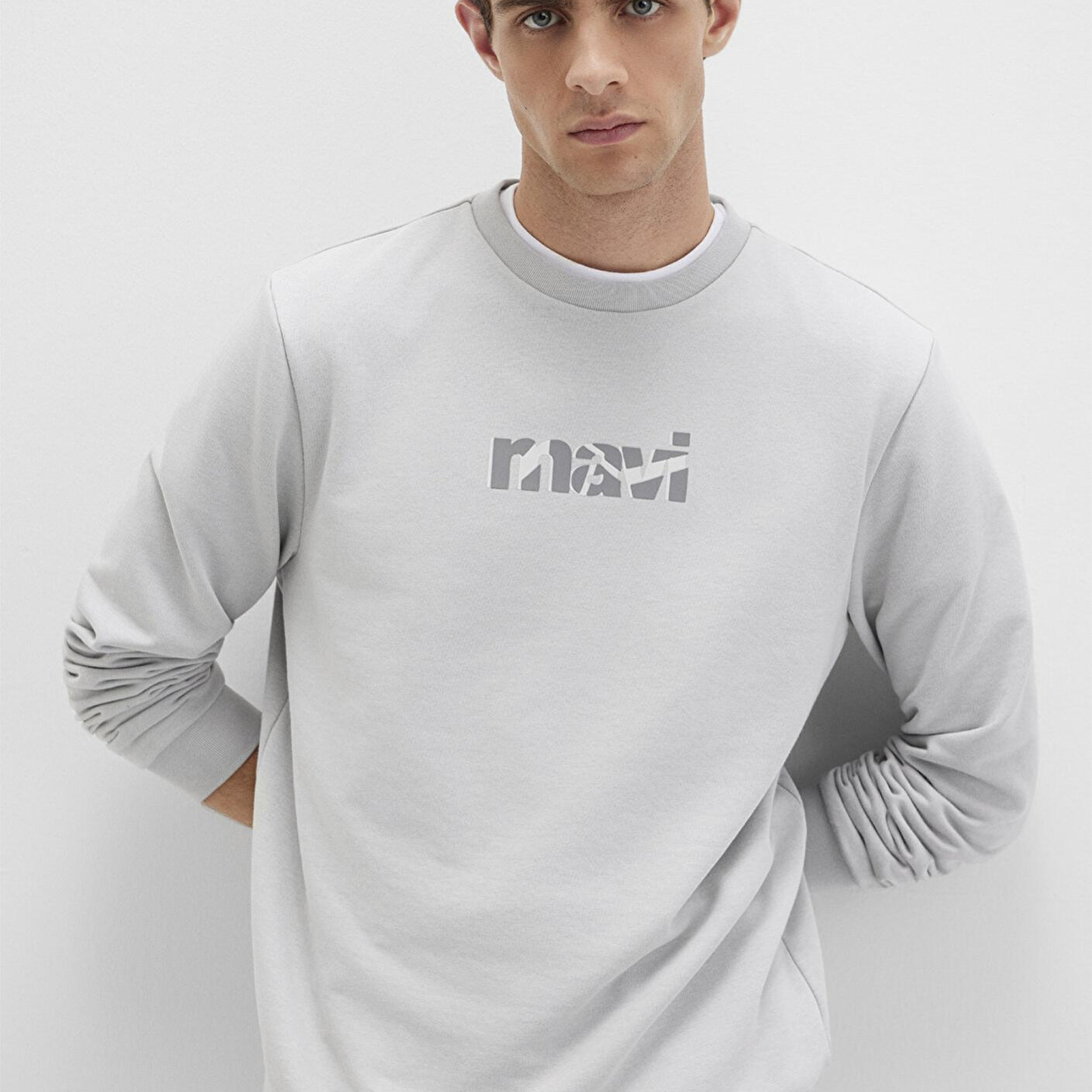 Mavi Mavi Baskılı Gri Sweatshirt 0S10402-70075