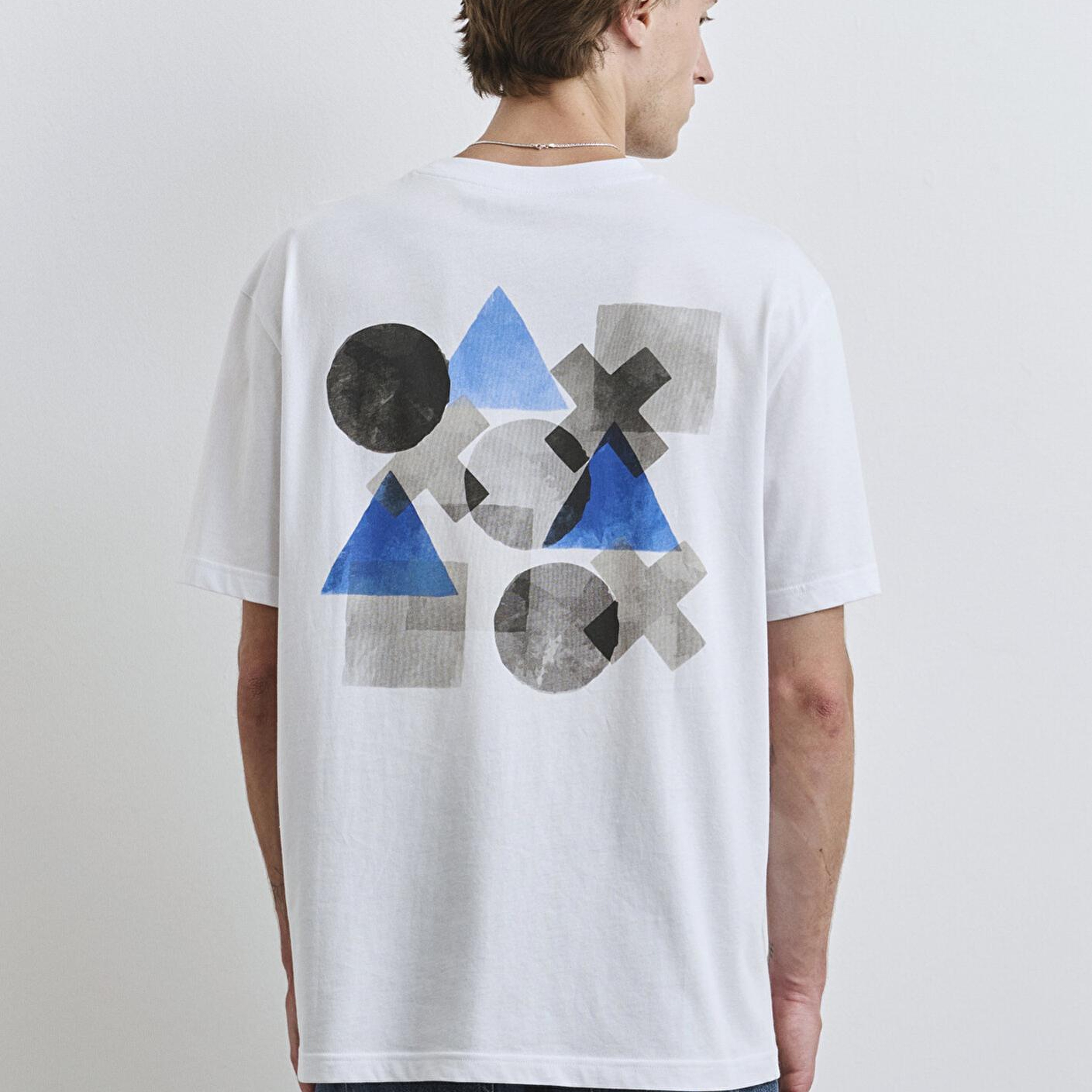 Mavi PlayStation Baskılı Beyaz Tişört​ Loose Fit / Bol Rahat Kesim 0612926-620