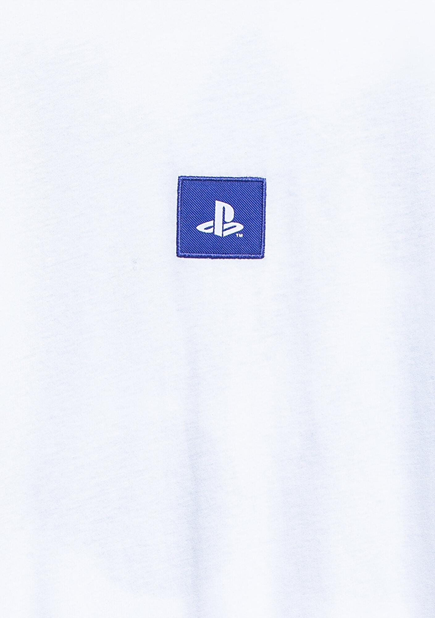 Mavi PlayStation Baskılı Beyaz Tişört​ Loose Fit / Bol Rahat Kesim 0612926-620