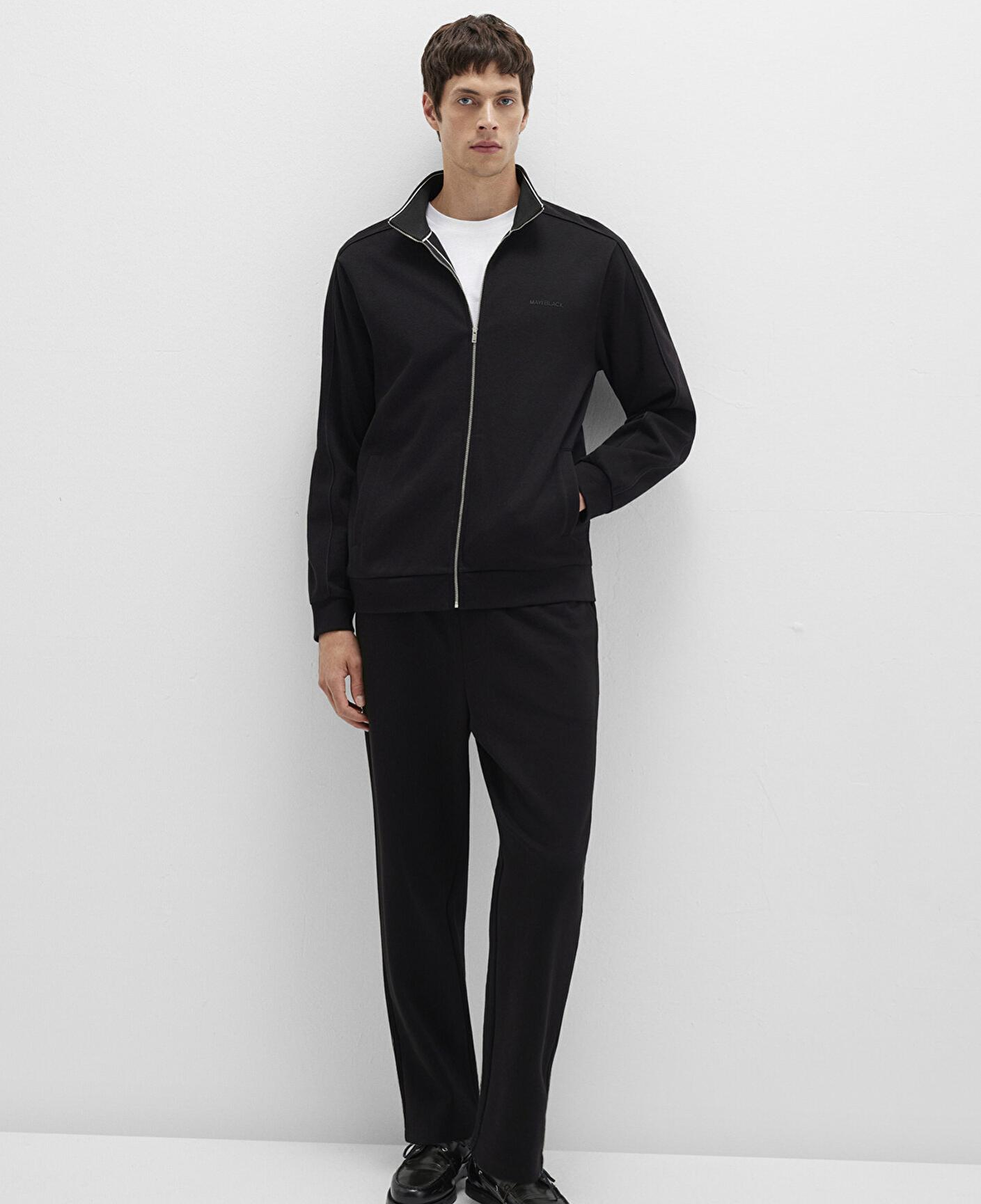 Mavi Siyah Örme İnterlok Pantolon 0010489-900