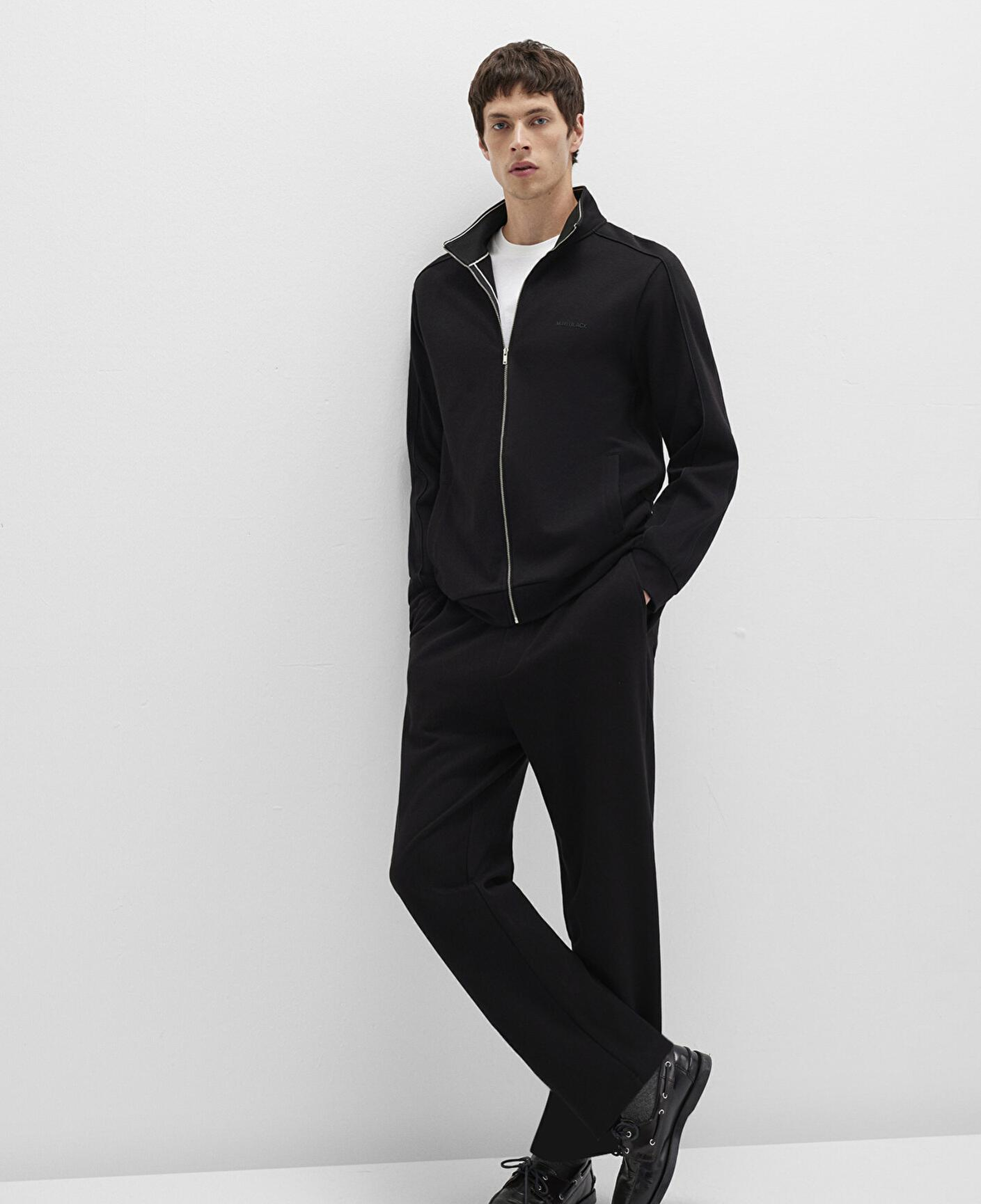 Mavi Siyah Örme İnterlok Pantolon 0010489-900