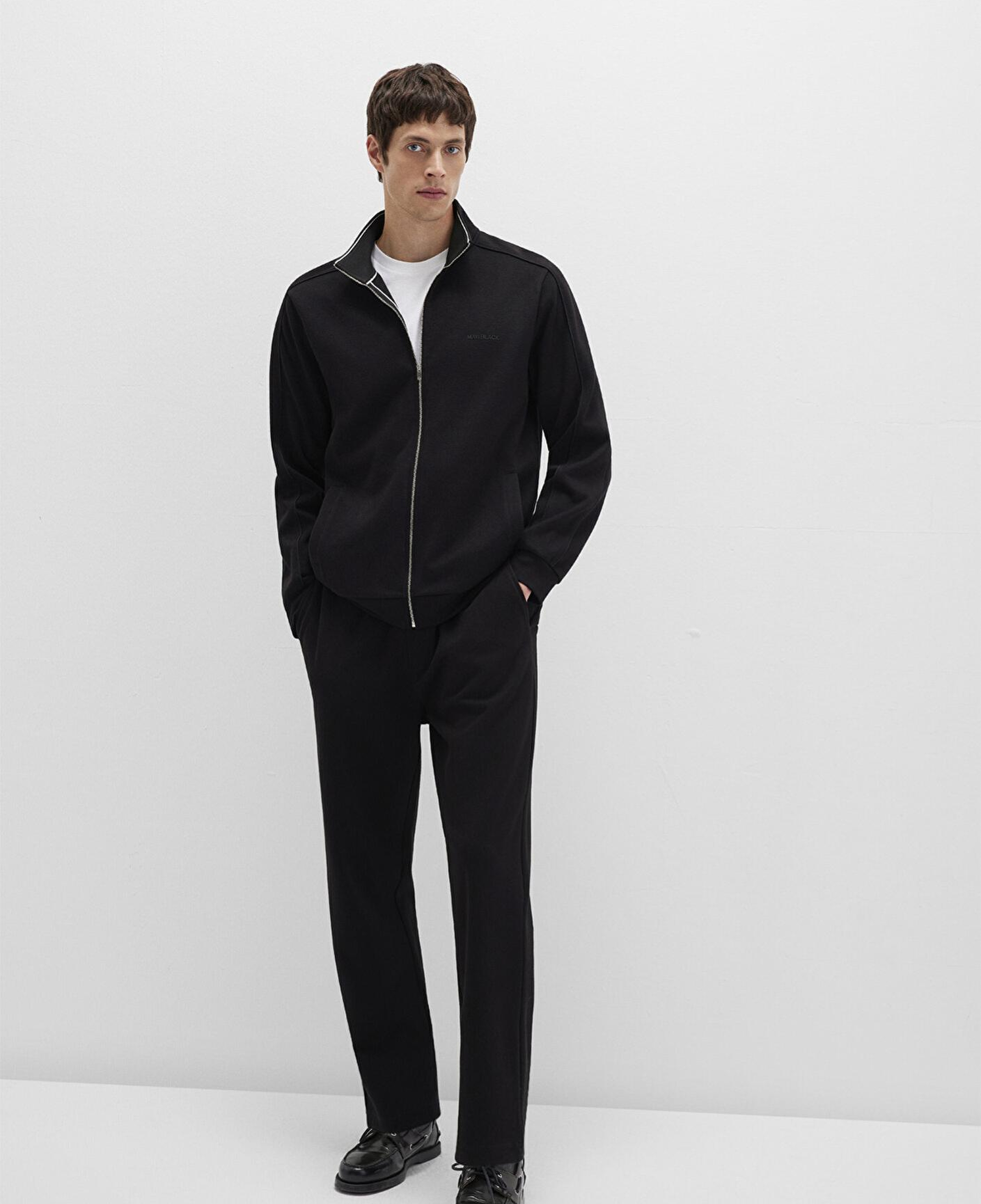 Mavi Siyah Örme İnterlok Pantolon 0010489-900