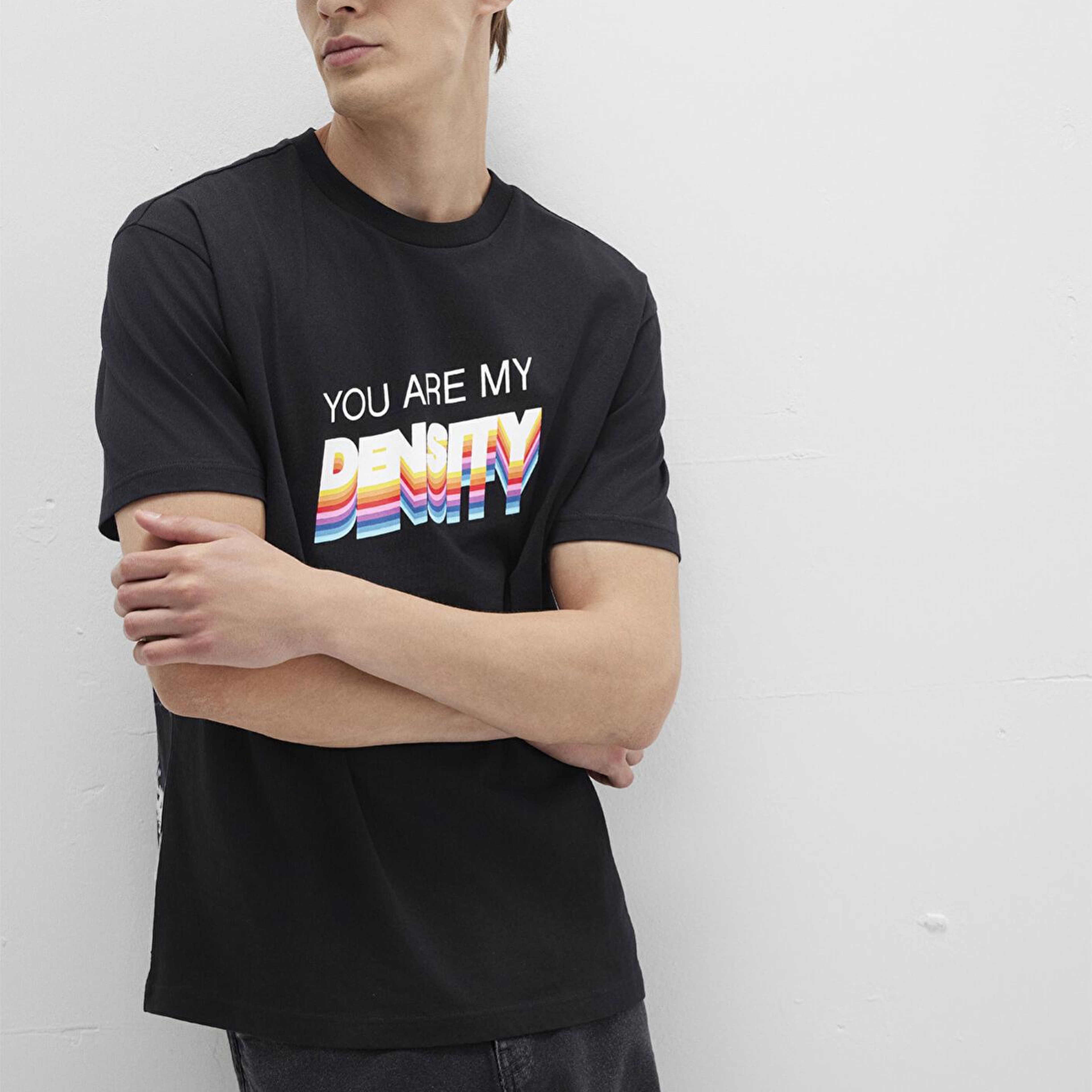 Mavi Back to the Future Baskılı Siyah Tişört Loose Fit / Bol Rahat Kesim 0612924-900