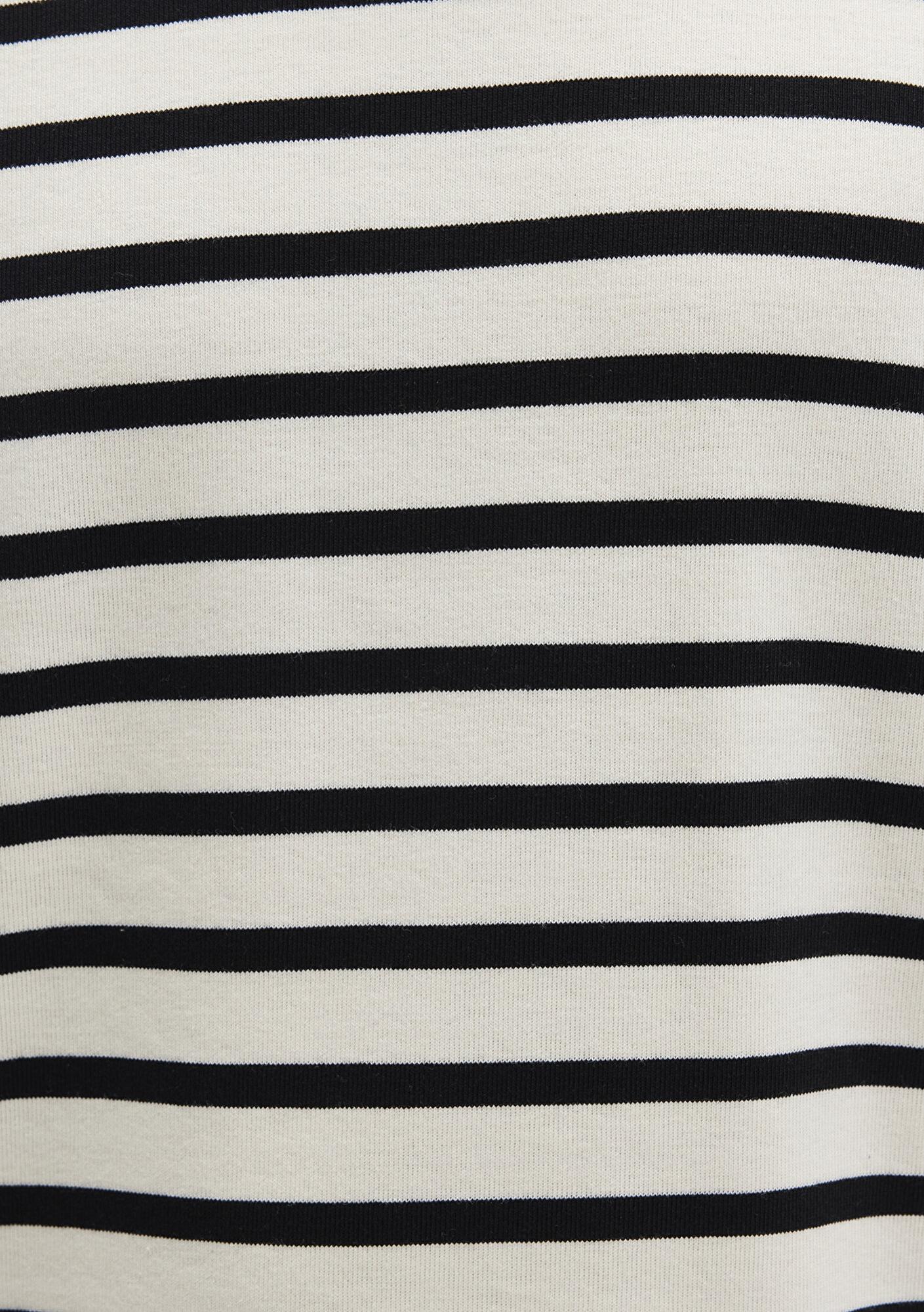 Mavi Mavi Black Siyah Çizgili Ekru Tişört Loose Fit / Bol Rahat Kesim 0612860-900