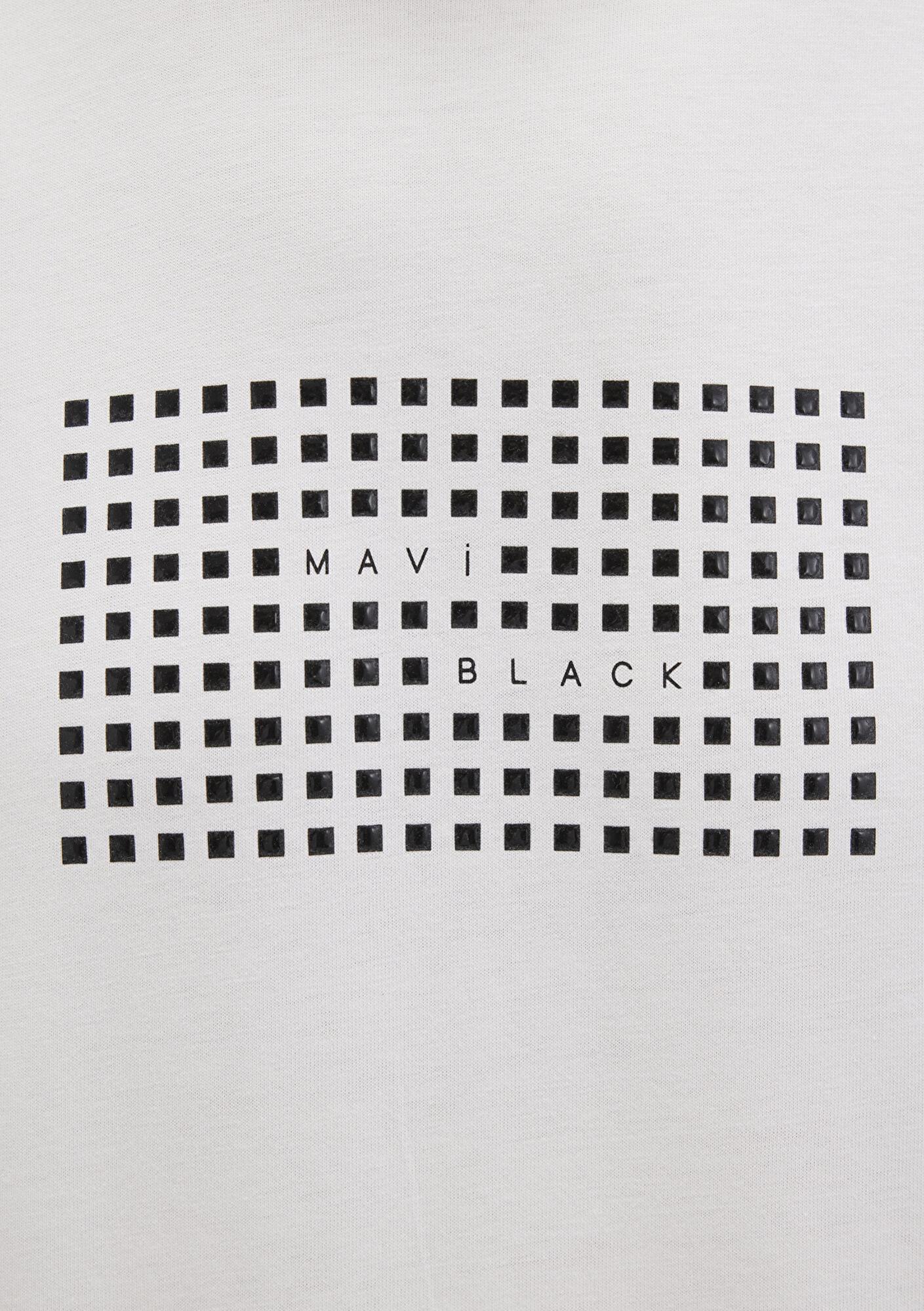 Mavi Mavi Black Baskılı Ekru Tişört Regular Fit / Normal Kesim 0612866-70057