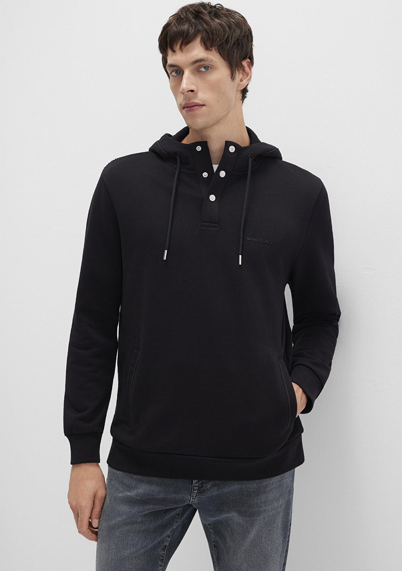 Mavi Mavi Black Kapüşonlu Siyah Sweatshirt 0S10384-900