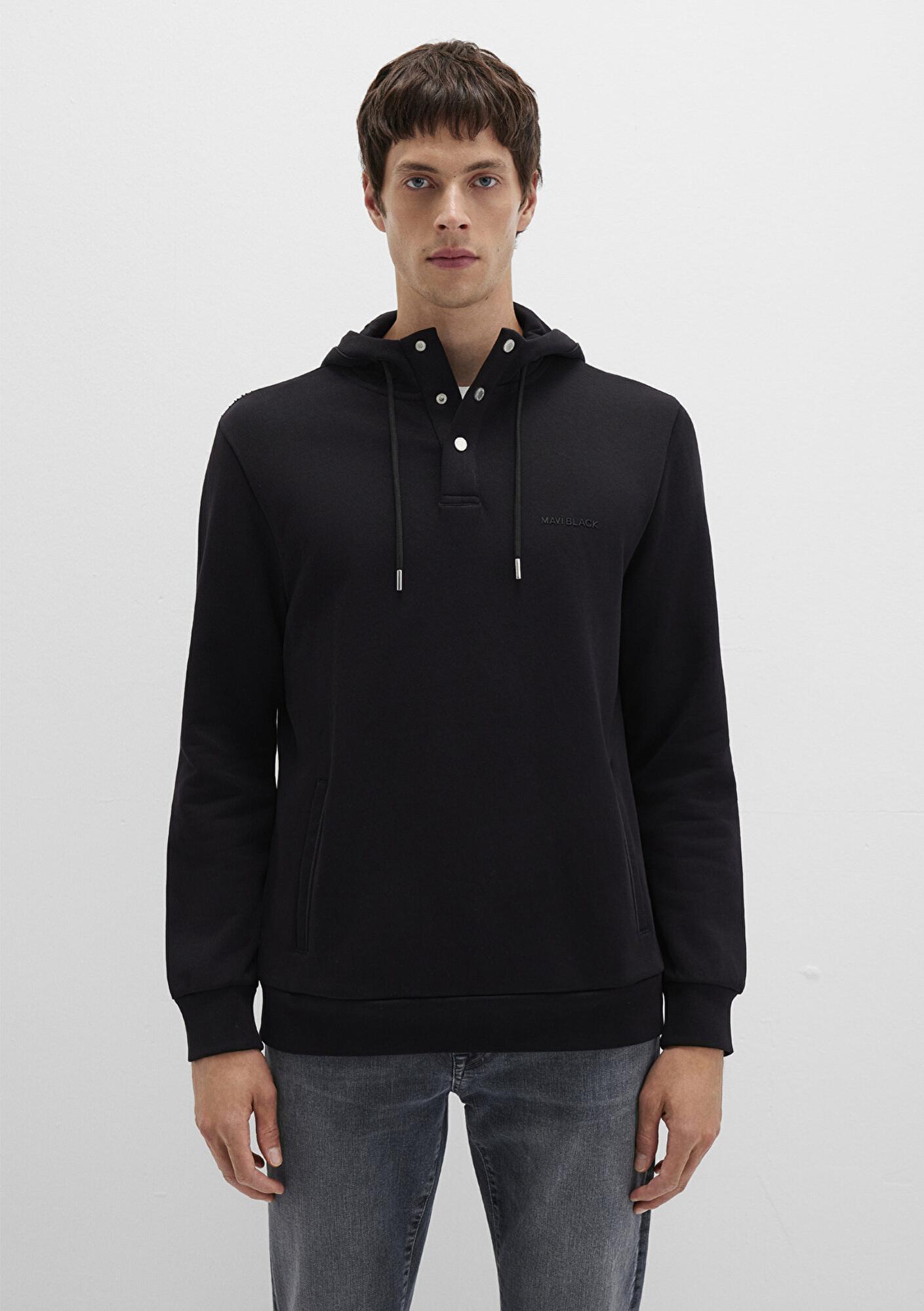 Mavi Mavi Black Kapüşonlu Siyah Sweatshirt 0S10384-900