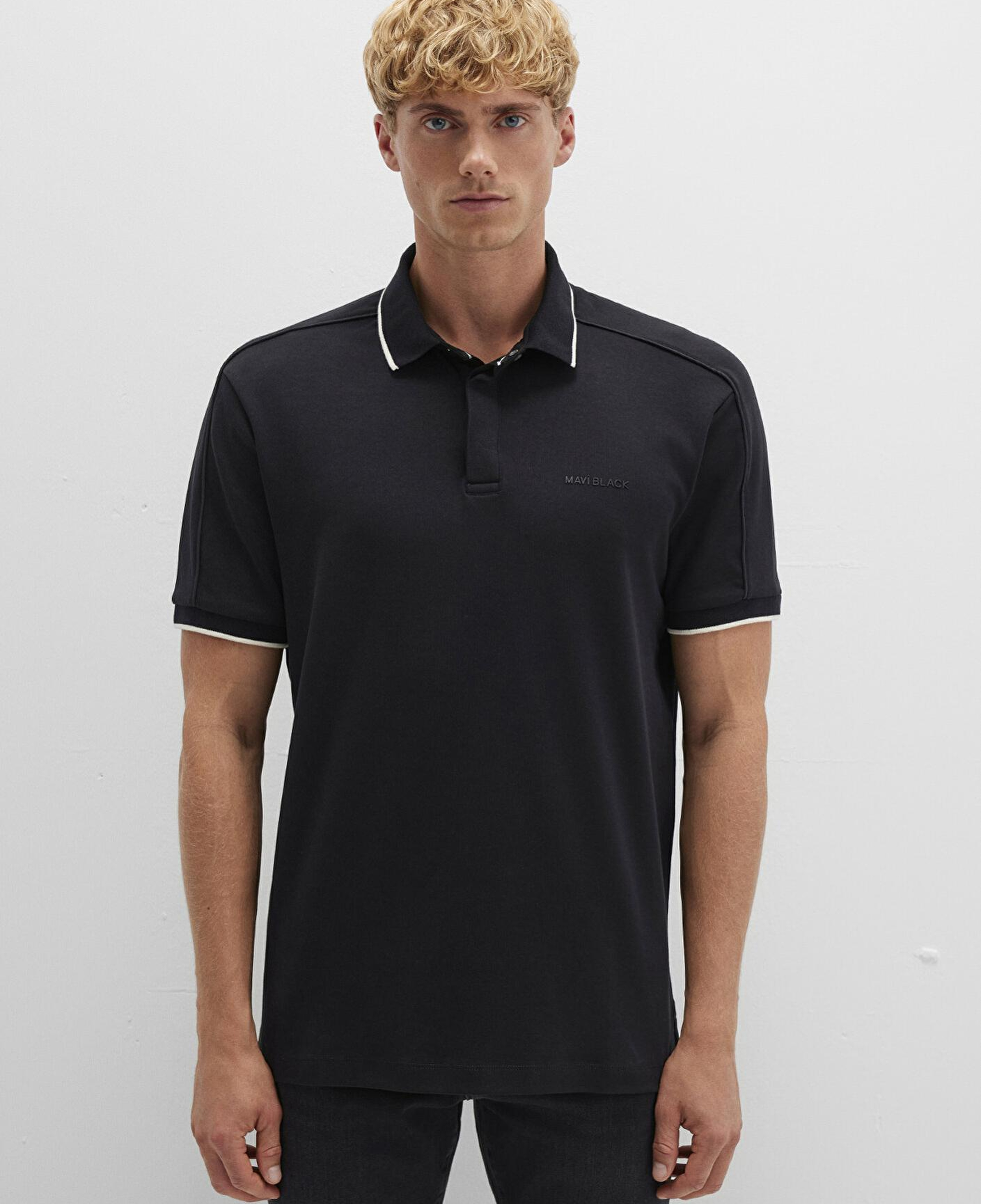 Mavi Siyah Polo İnterlok Tişört Regular Fit / Normal Kesim 0612876-900